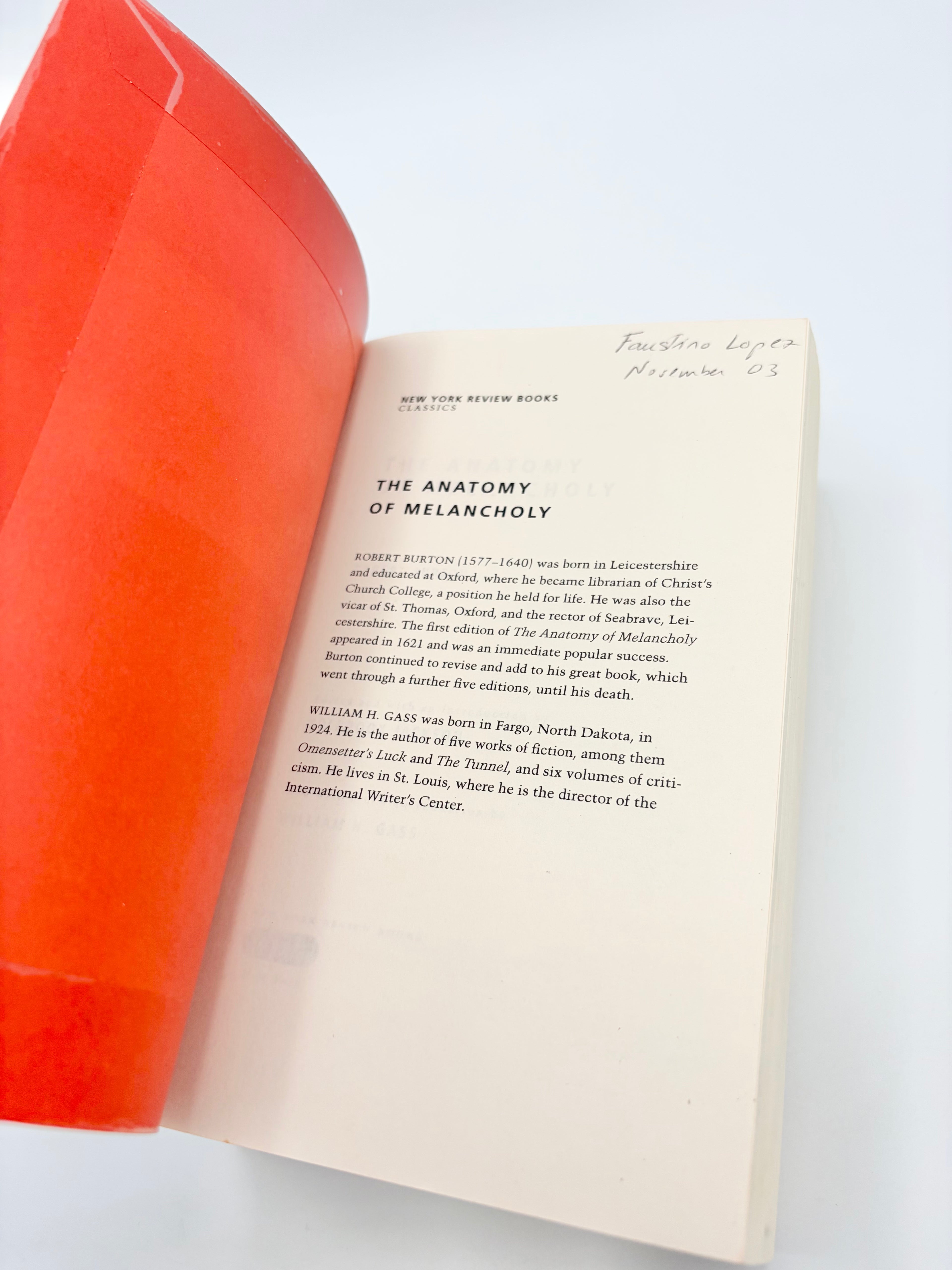 The Anatomy of Melancholy by Robert Burton - NYRB Classics