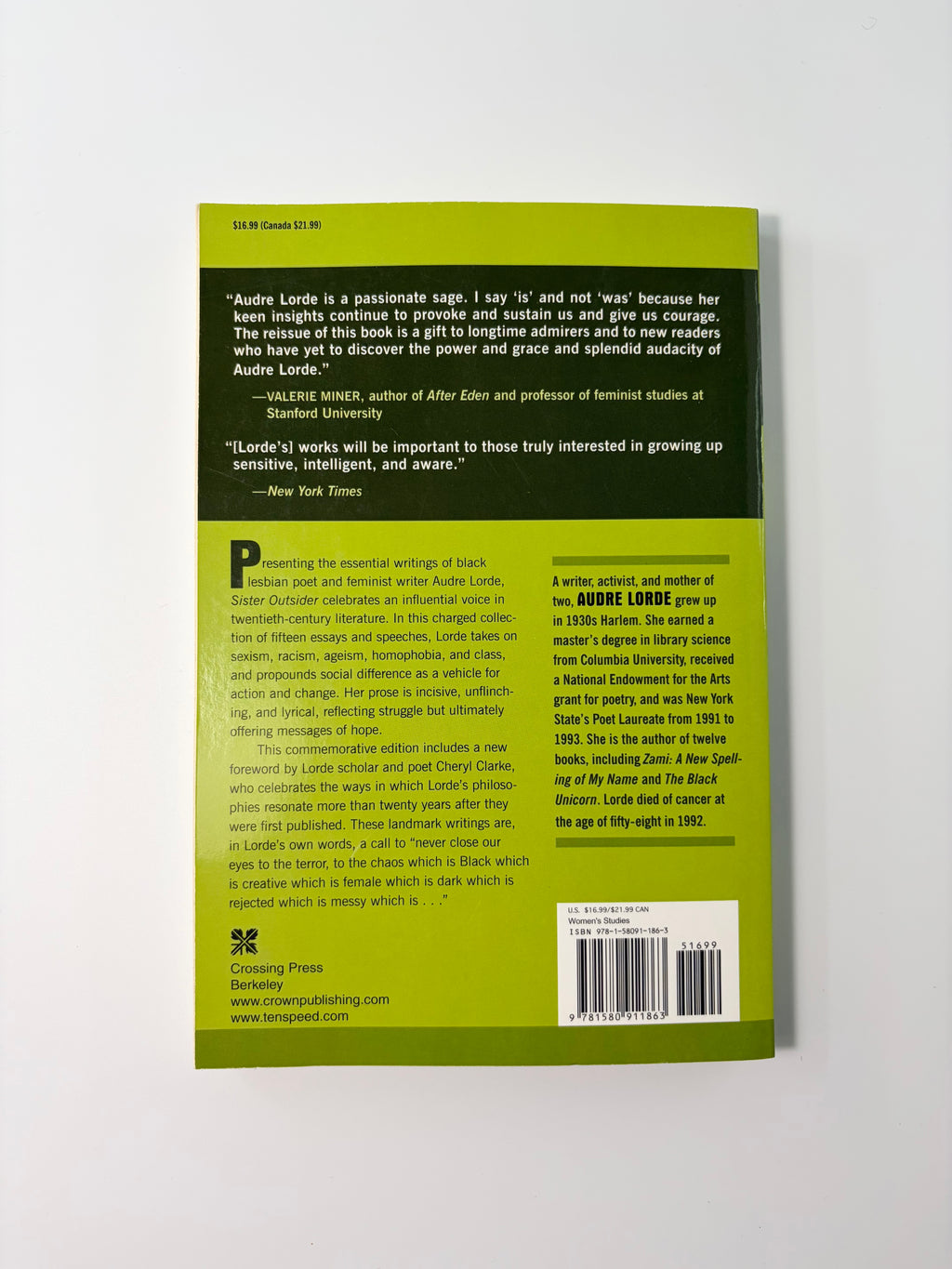 Sister Outsider - Essays and Speeches by Audre Lorde