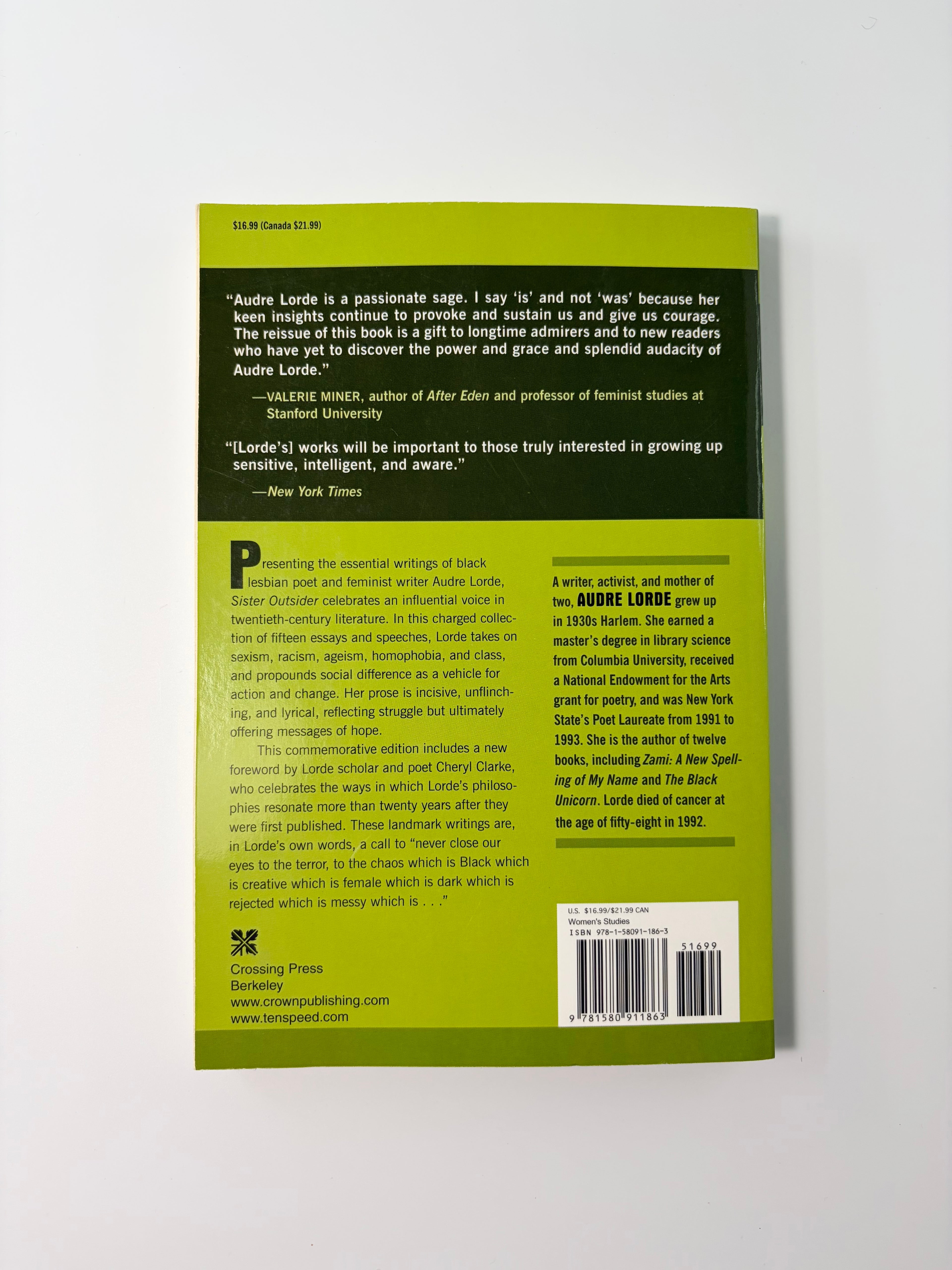 Sister Outsider - Essays and Speeches by Audre Lorde