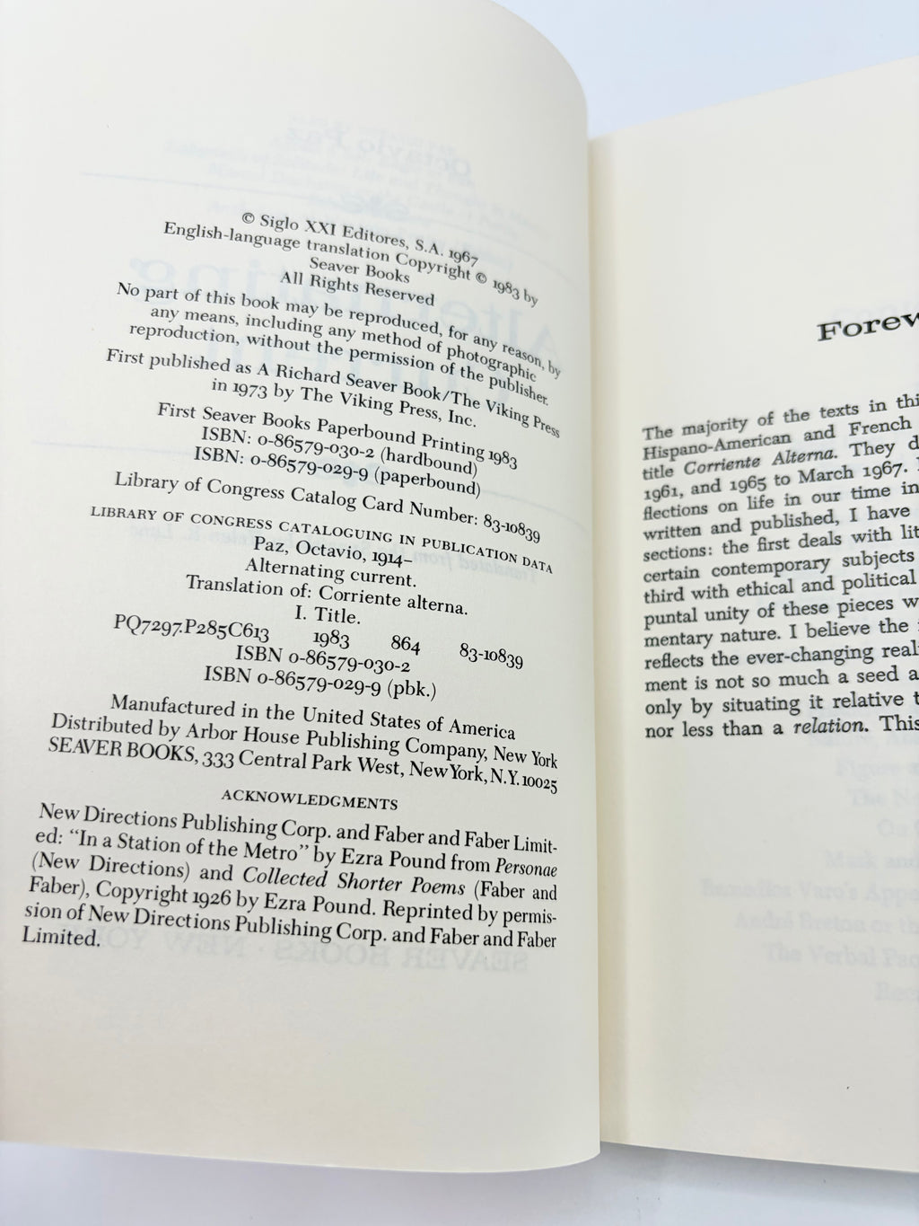 Alternating Current by Octavio Paz