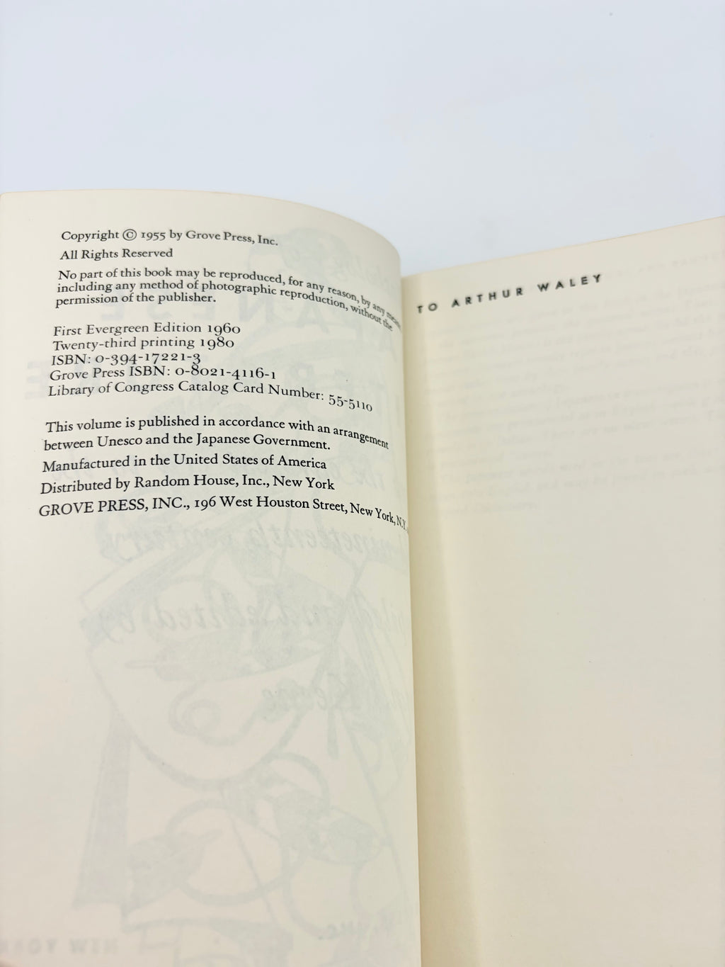 Grove Press Anthology of Japanese Literature compiled and edited by Donald Keene
