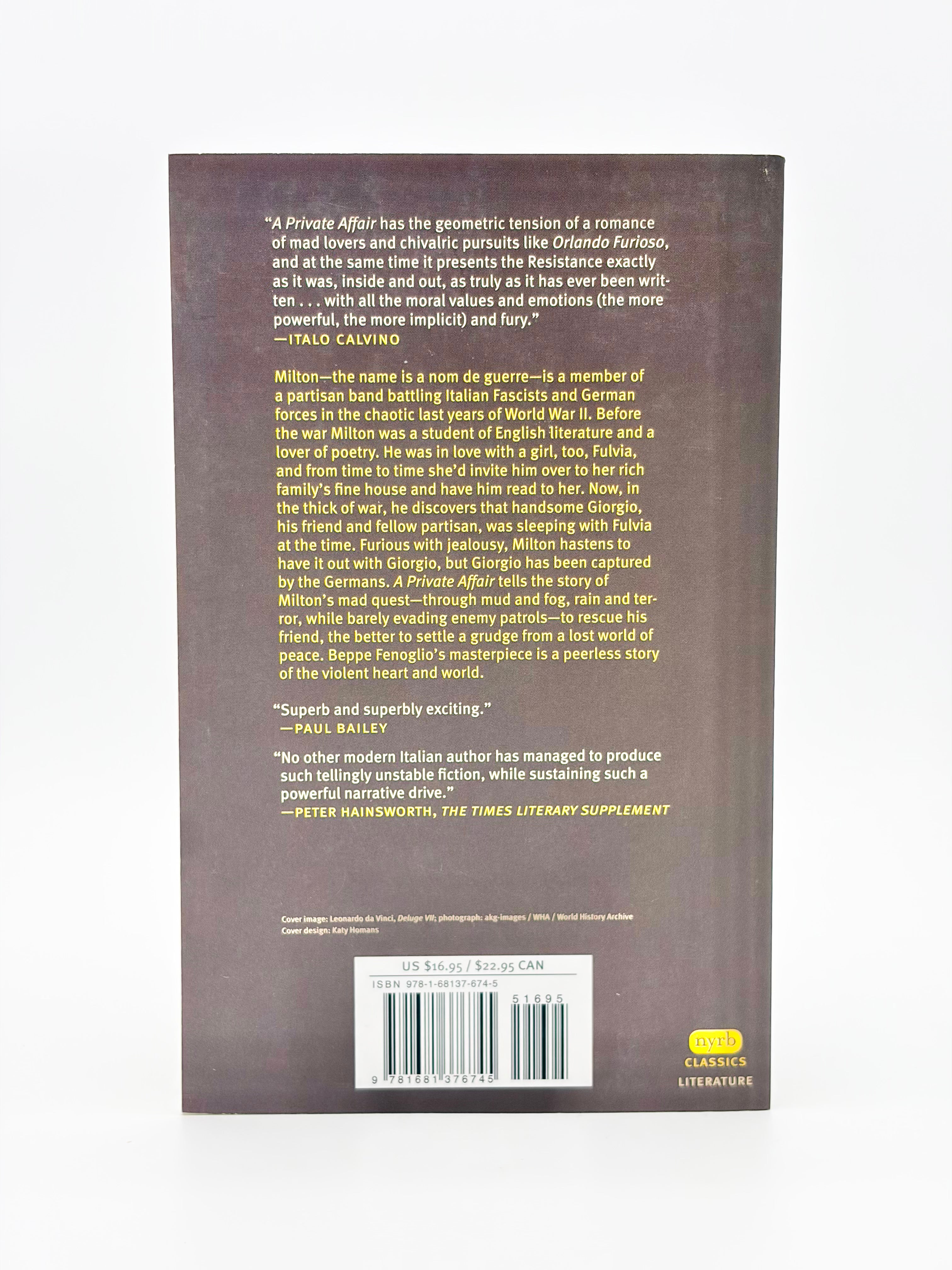 A Private Affair by Beppe Fenoglio - NYRB Classics