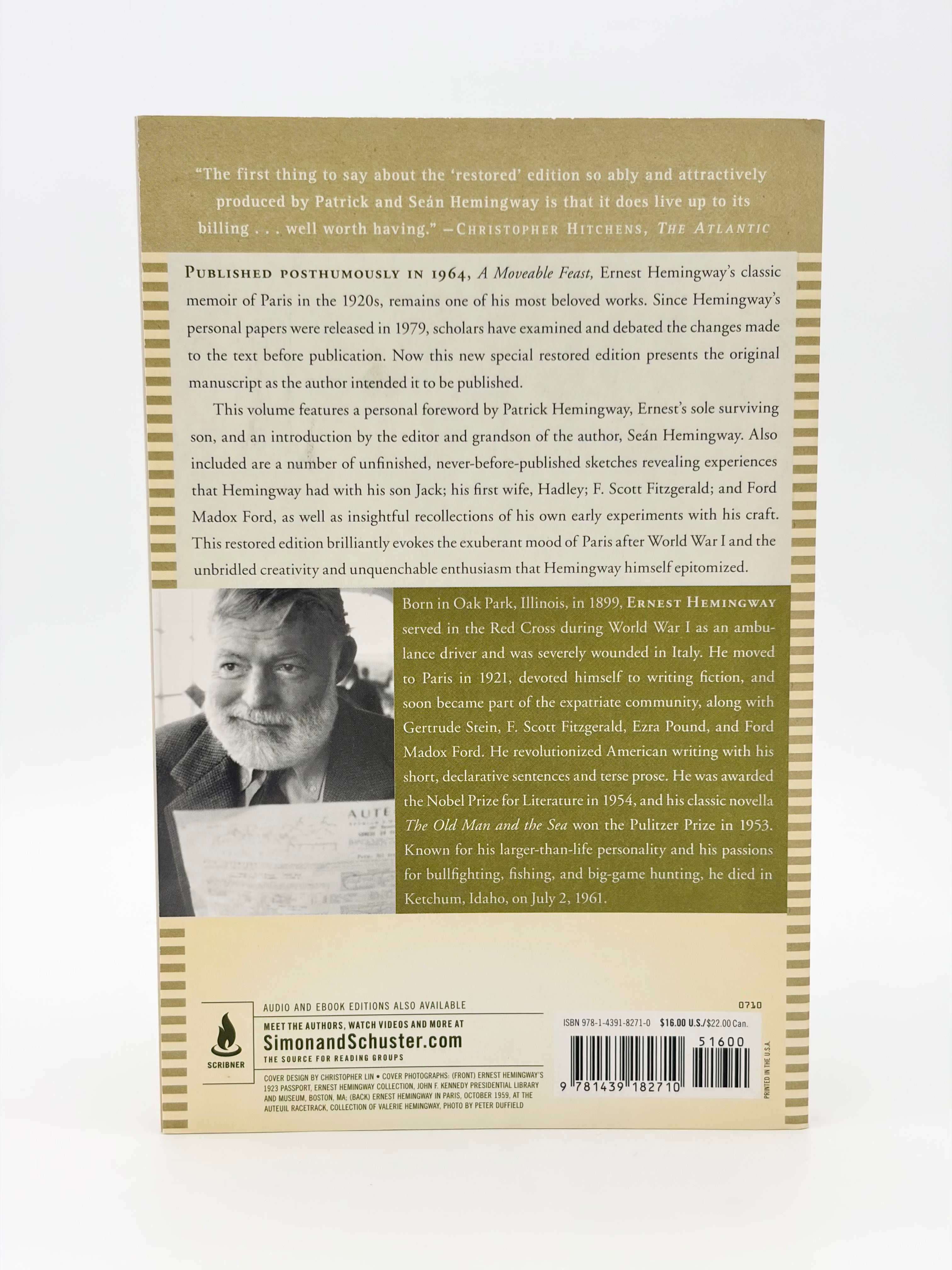A Moveable Feast by Ernest Hemingway