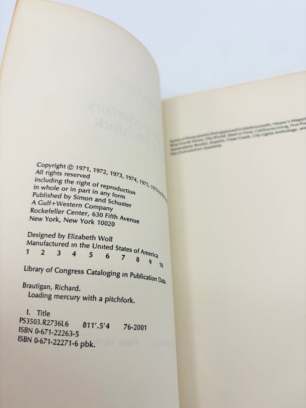 Loading Mercury with a Pitchfork by Richard Brautigan