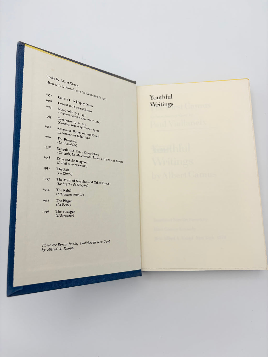 Youthful Writings (Cahiers II) by Albert Camus