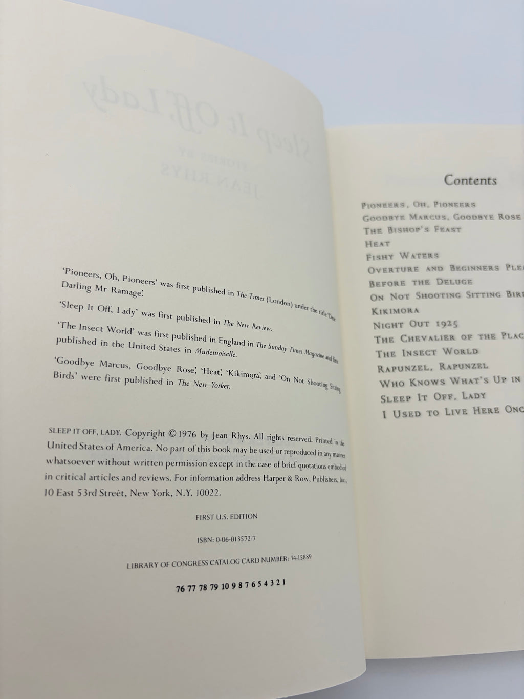 Sleep It Off, Lady by Jean Rhys