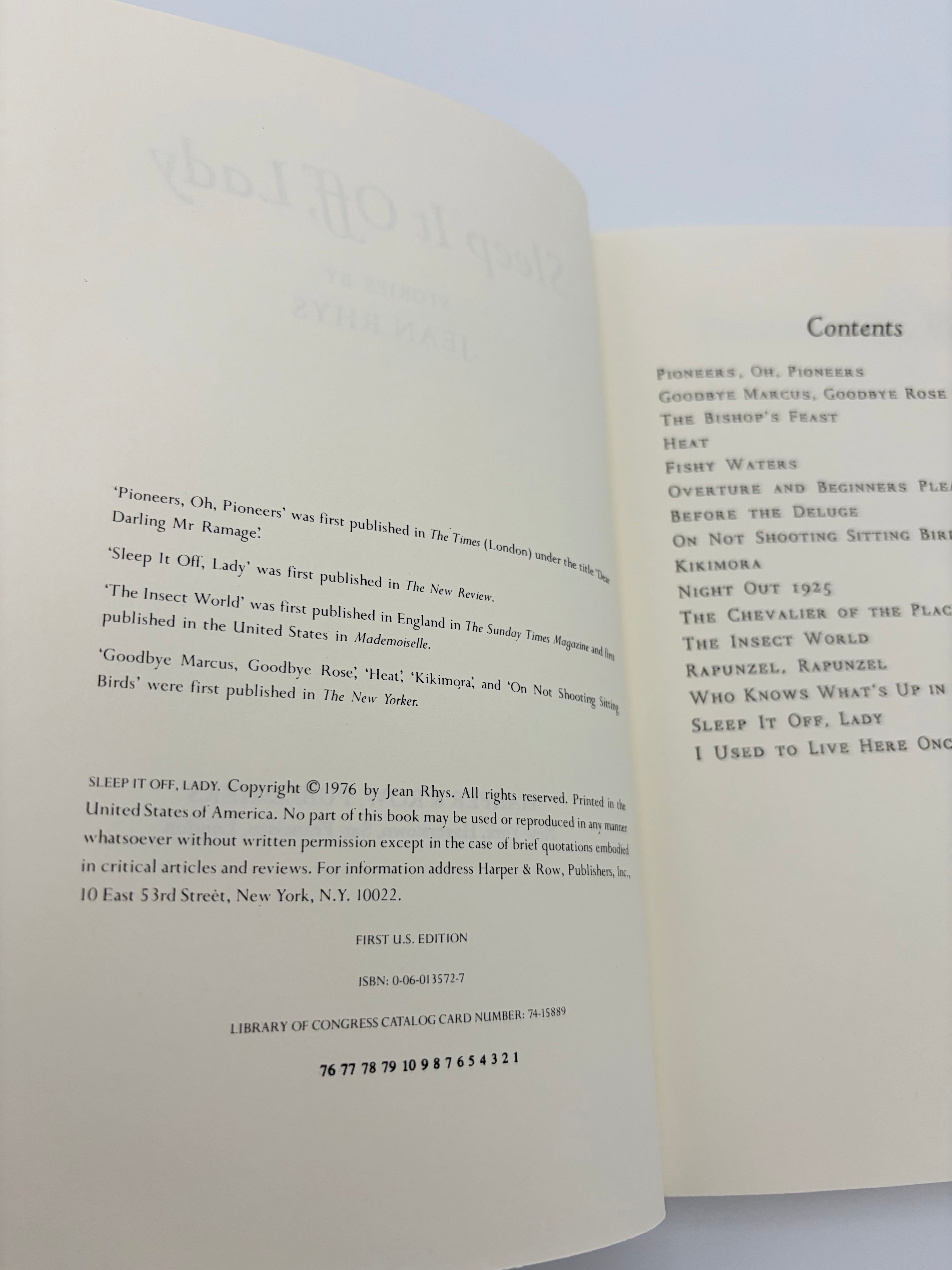 Sleep It Off, Lady by Jean Rhys