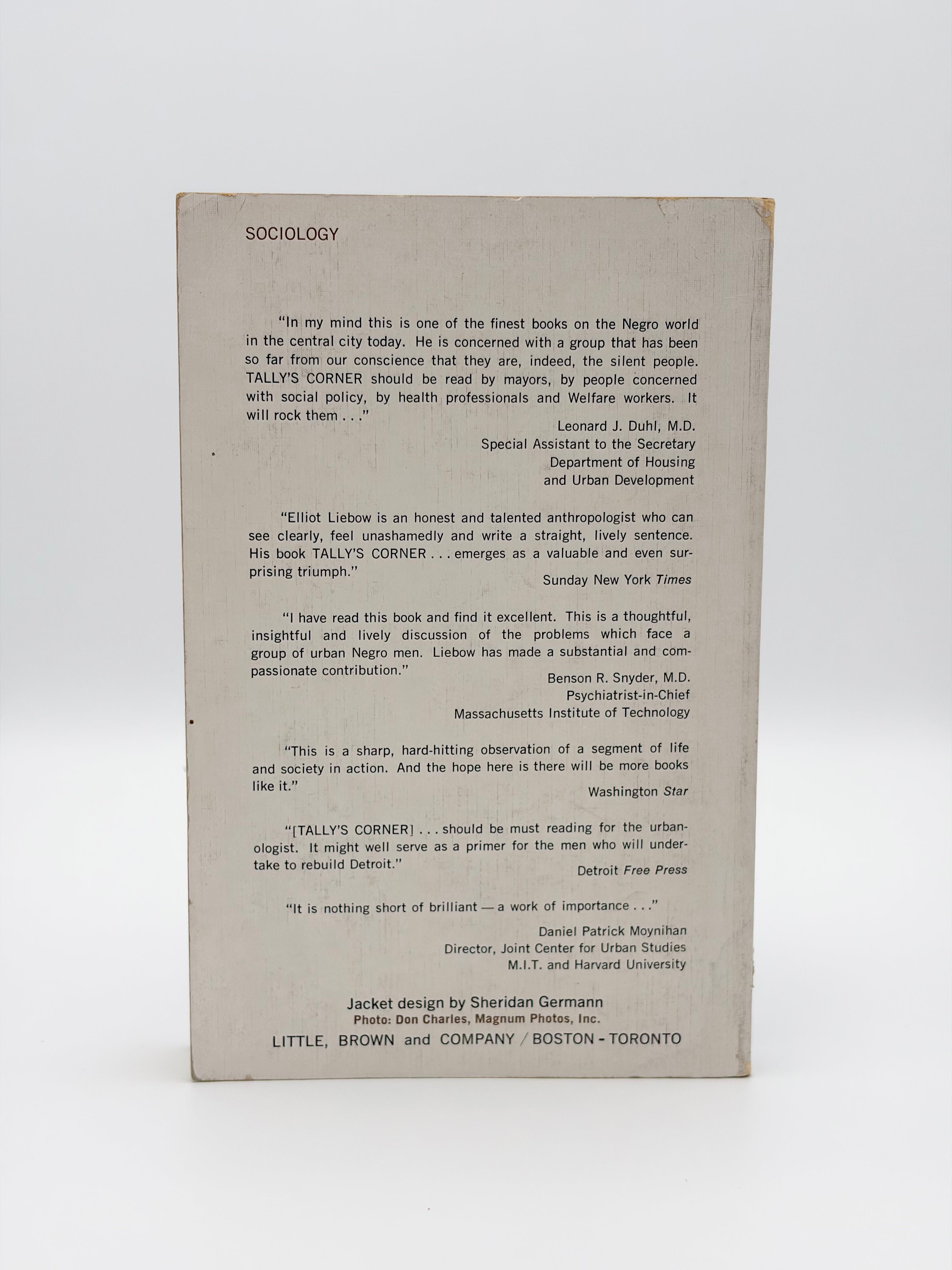 Tally's Corner - a Study of Negro Streetcorner Men by Elliot Liebow