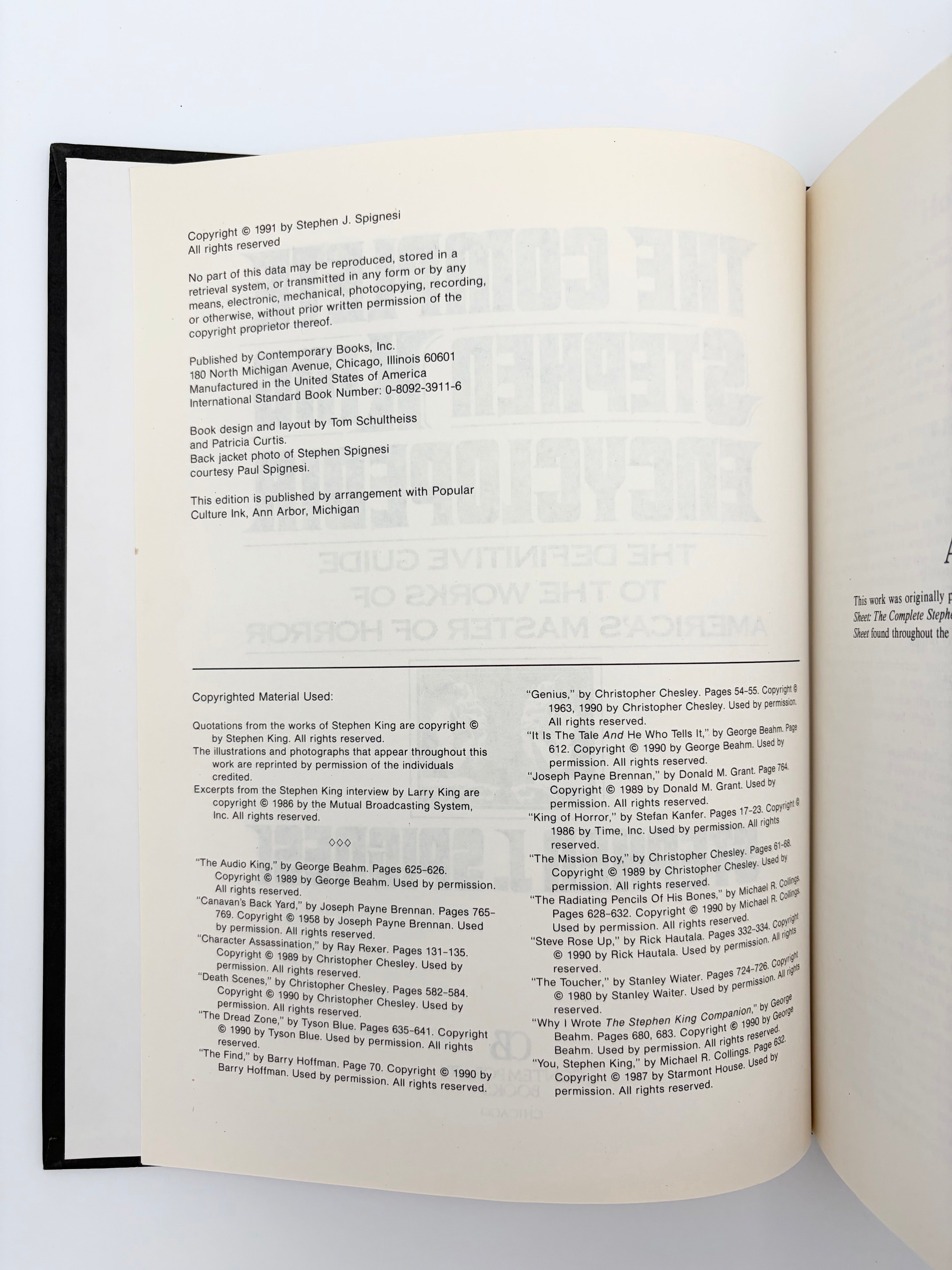 The Complete Stephen King Encyclopedia - The Definitive Guide to the Works of America's Master of Horror by Stephen J. Spignesi