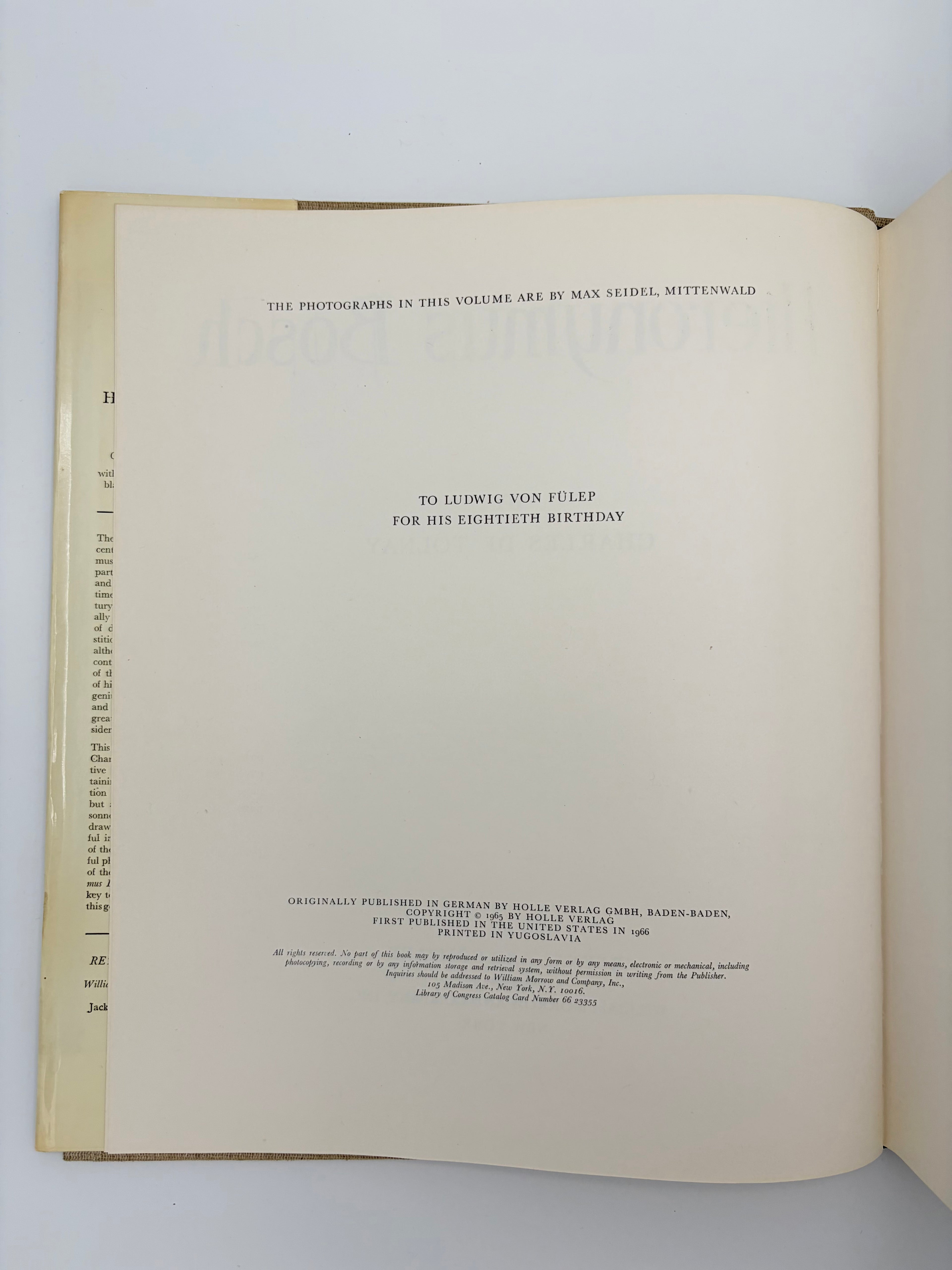 Hieronymus Bosch by Charles de Tolnay