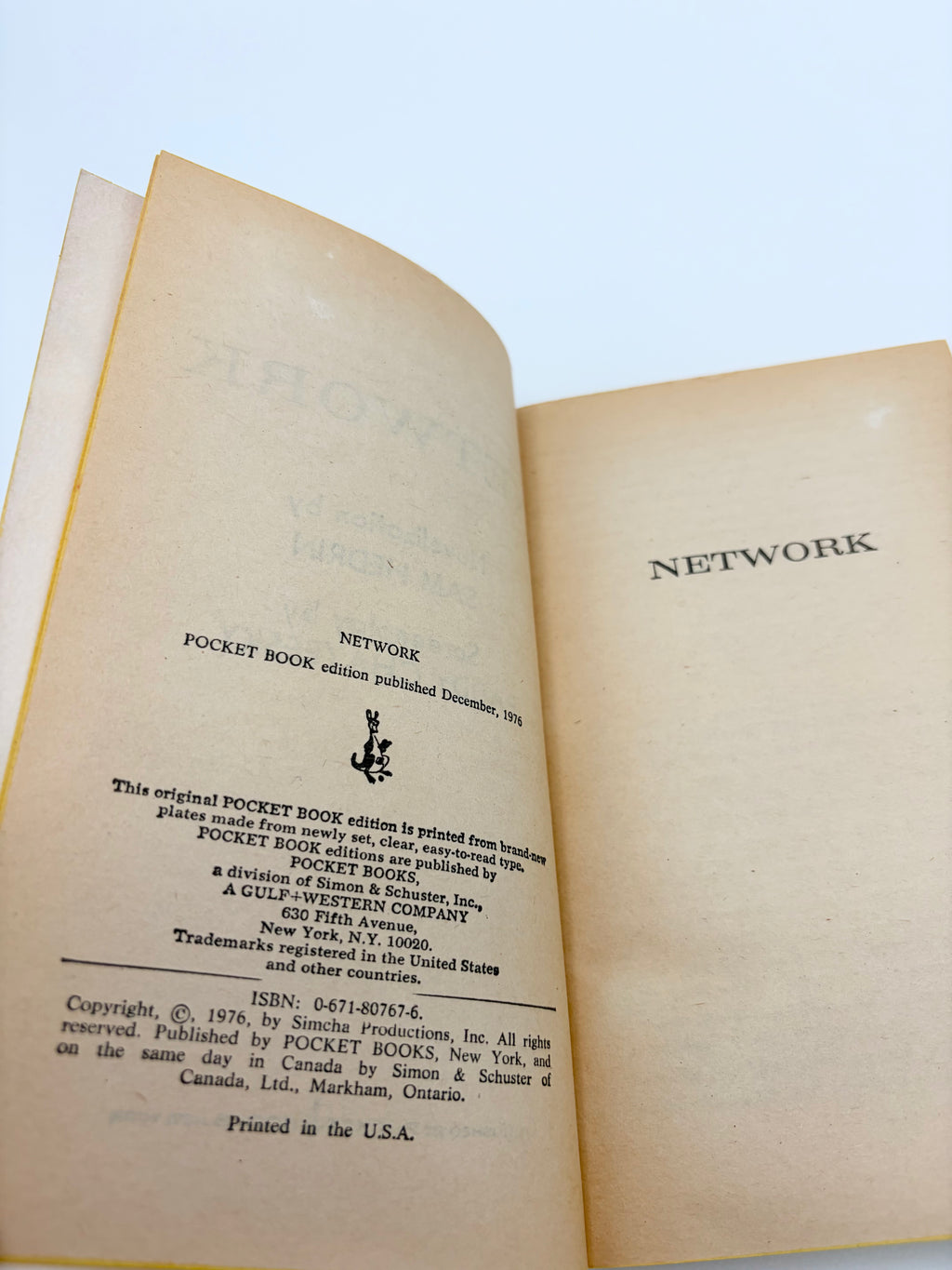 Network (novelization) by Sam Hedrin (from the screenplay by Paddy Chayefsky)