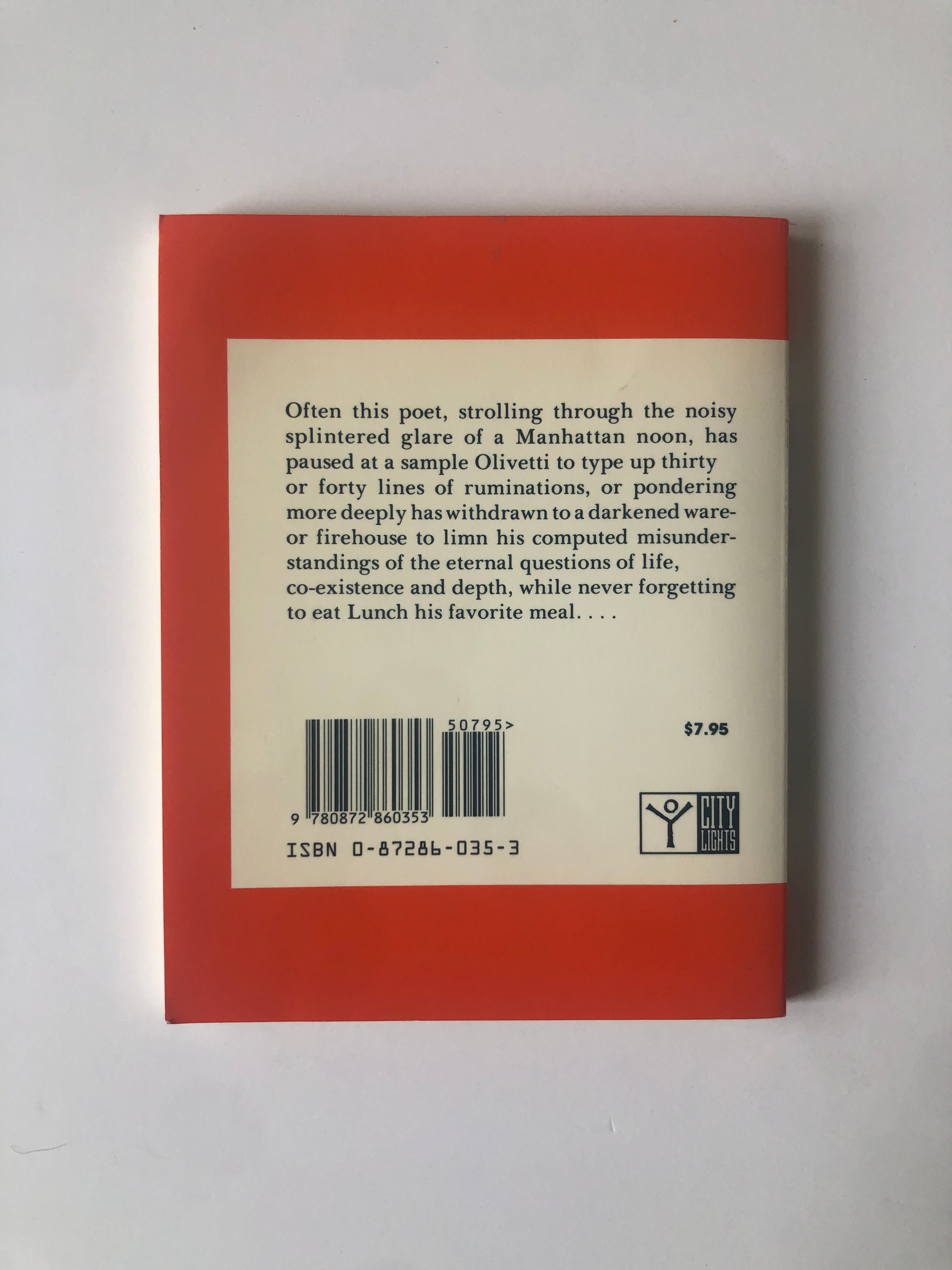Lunch Poems by Frank O'Hara - City Lights Pocket Poet Series