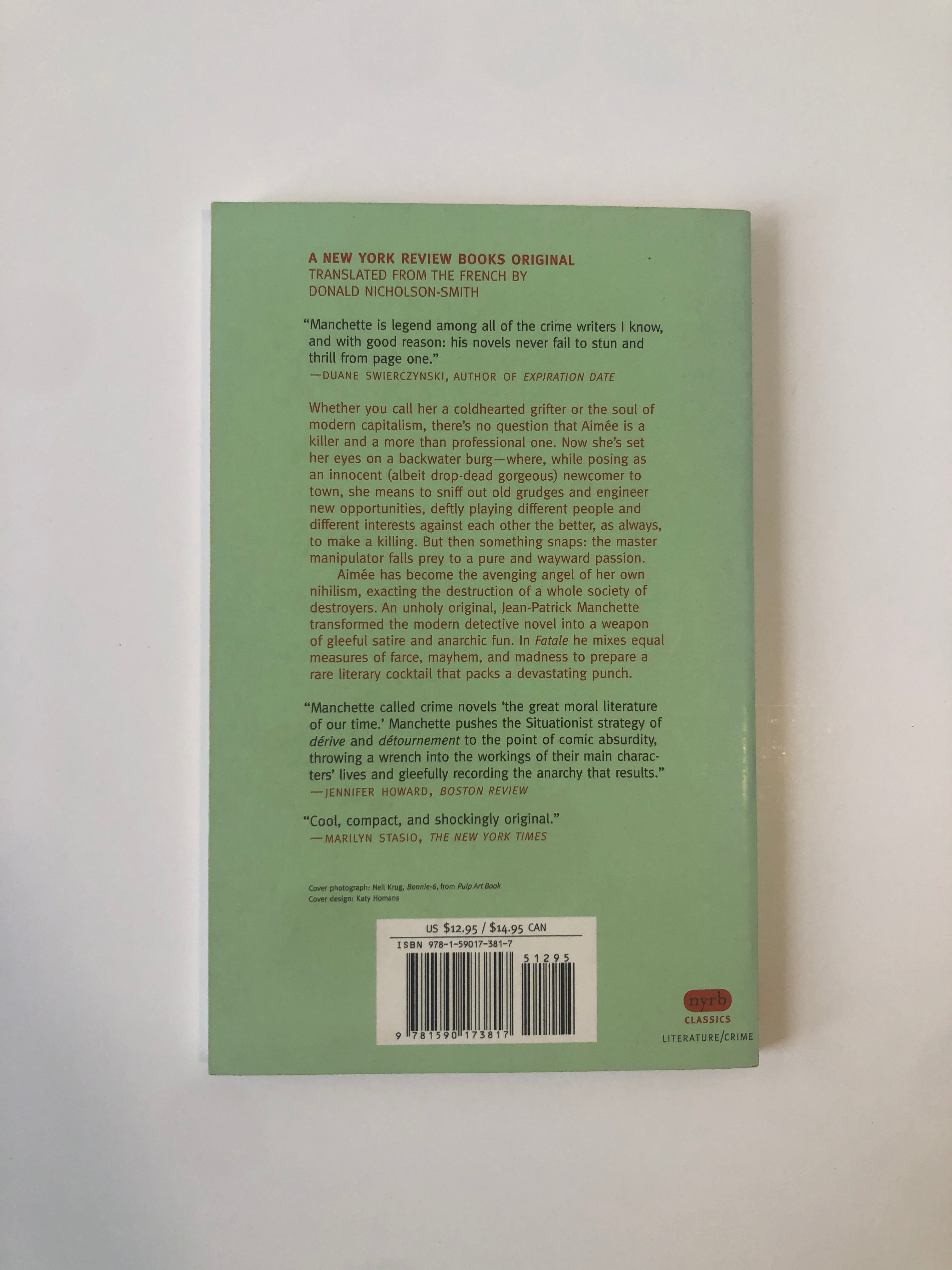 Fatale by Jean-Patrick Manchette - NYRB Classics