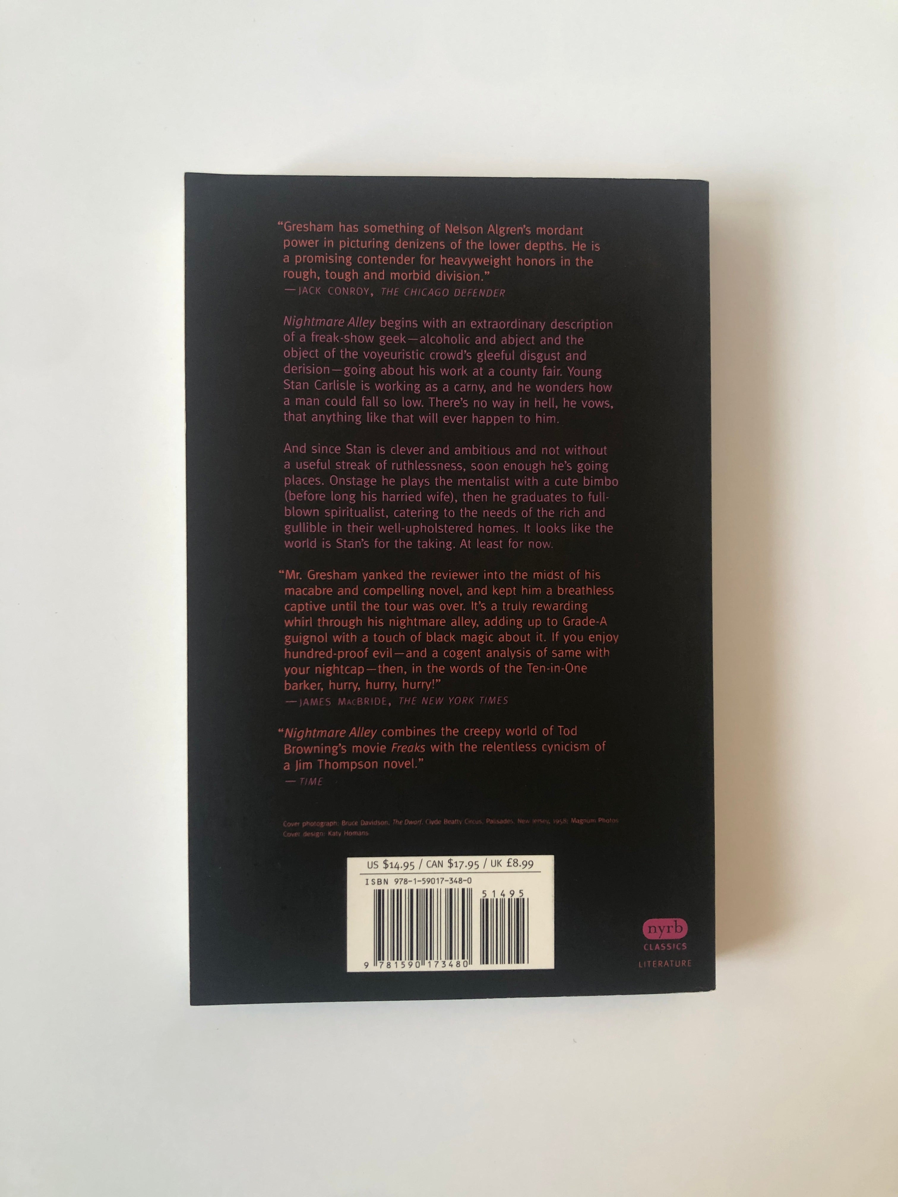 Nightmare Alley by William Lindsay Gresham - NYRB Classics
