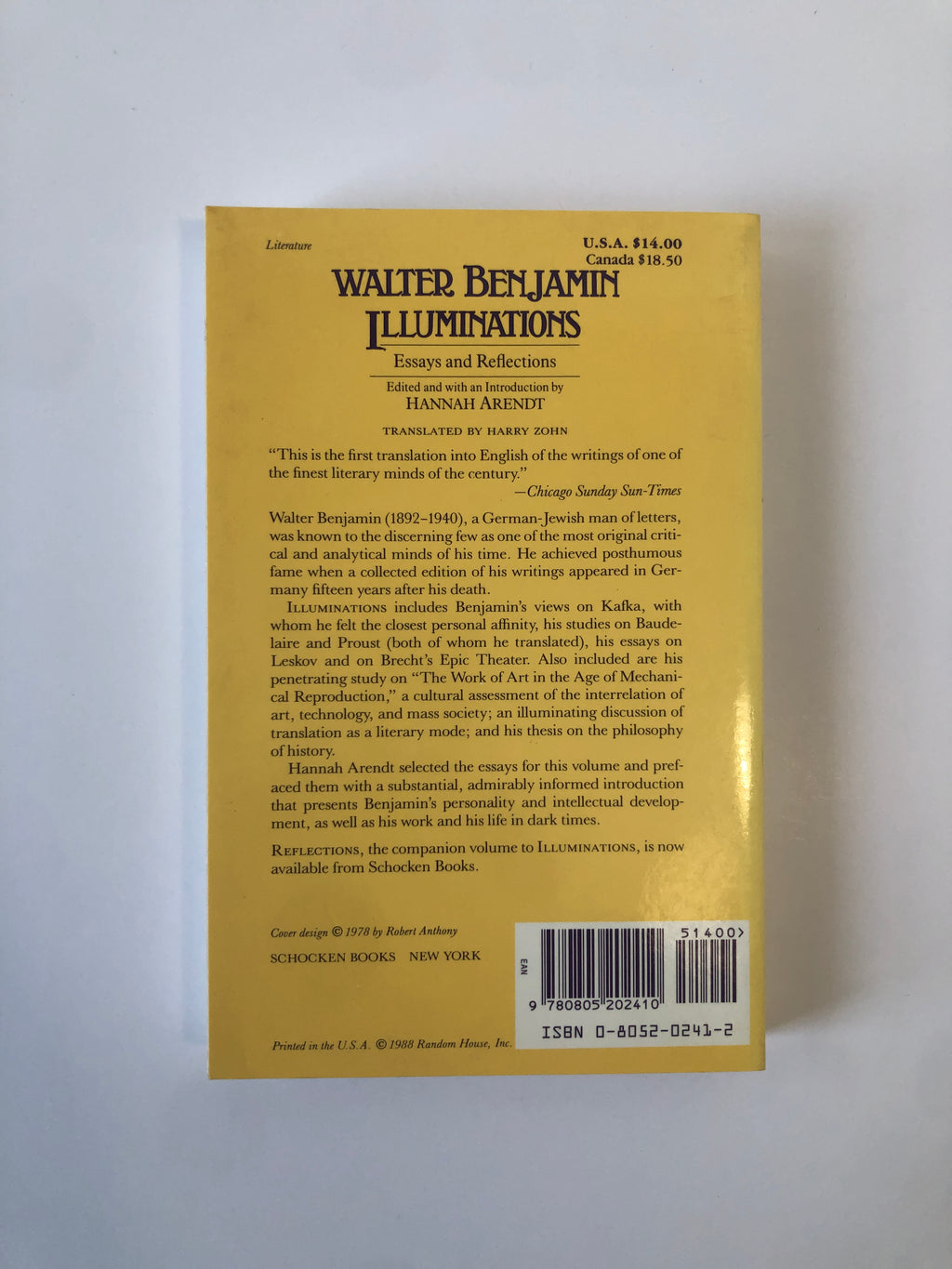 Illuminations by Walter Benjamin