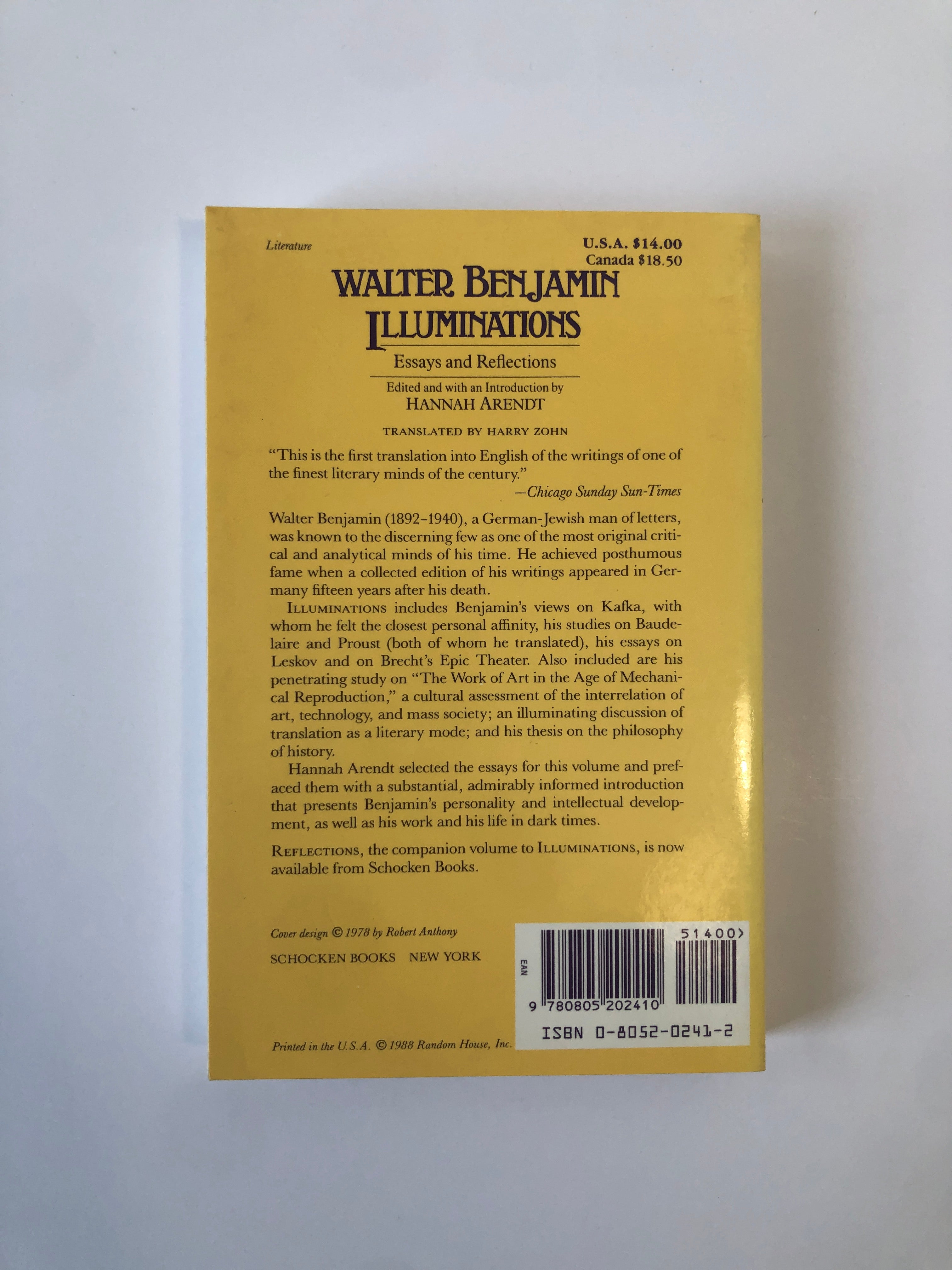 Illuminations by Walter Benjamin