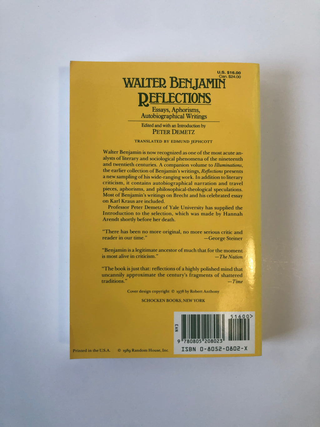Reflections by Walter Benjamin
