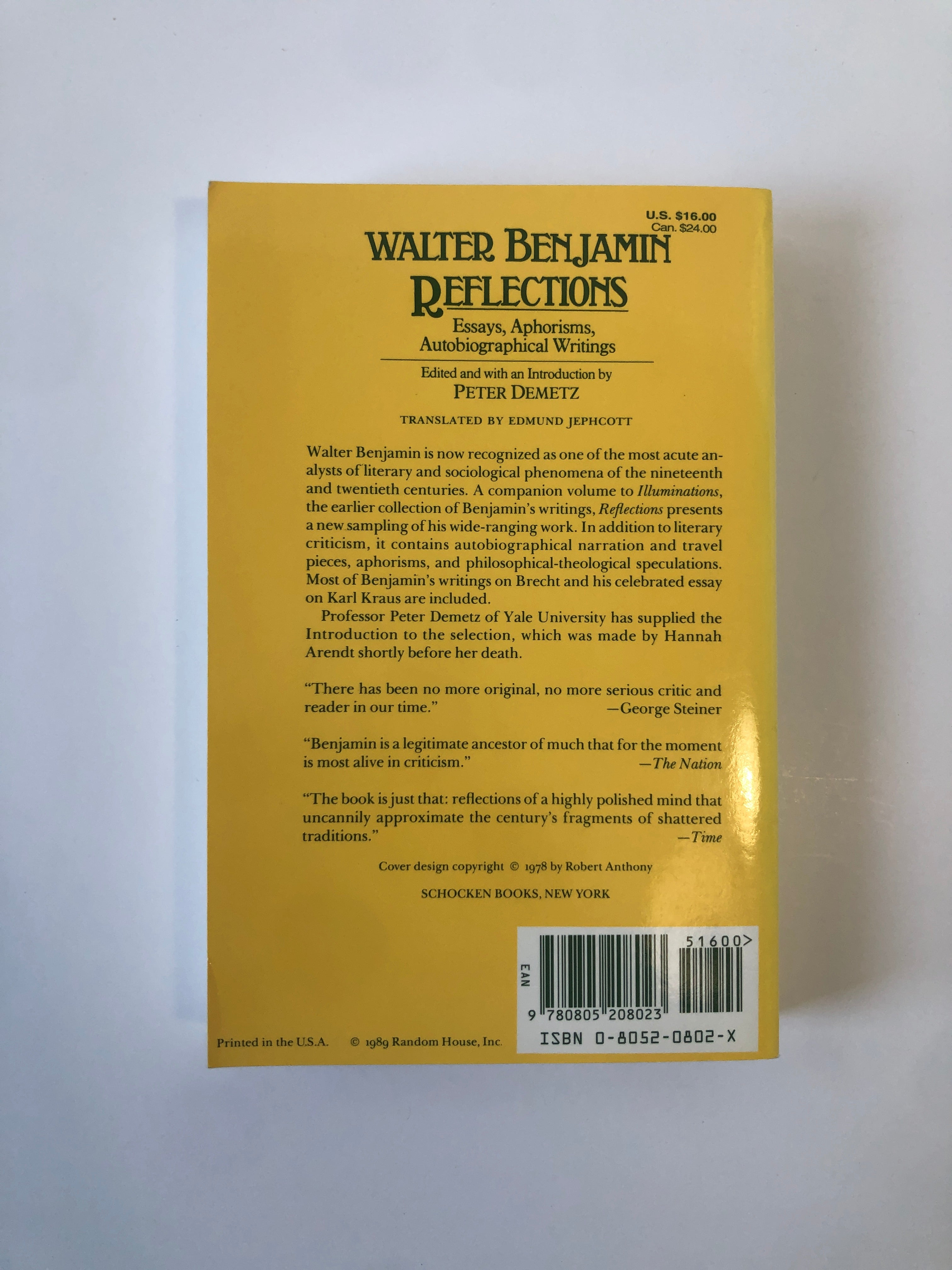 Reflections by Walter Benjamin