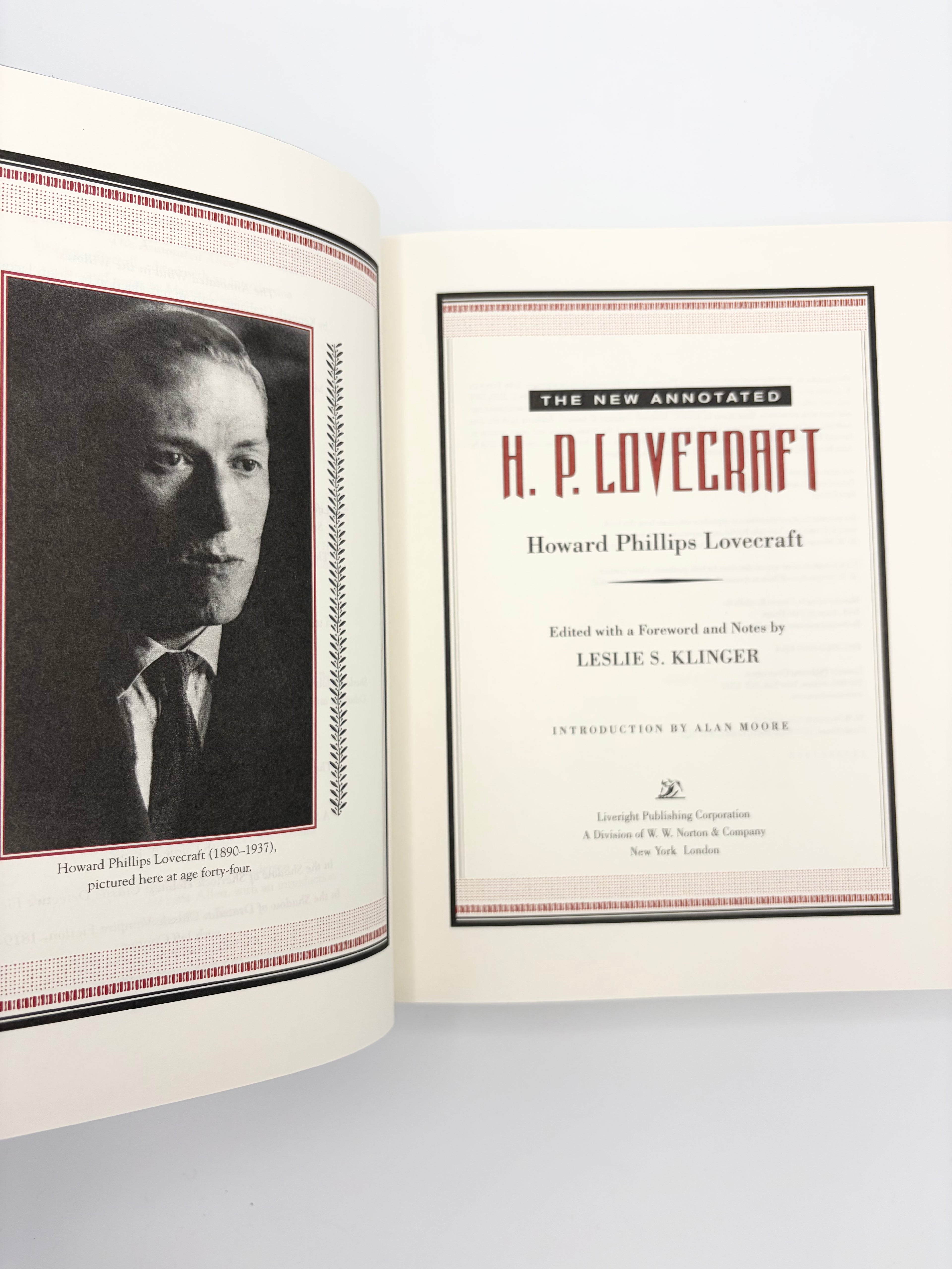 The New Annotated H.P. Lovecraft edited by Leslie S. Klinger with an introduction by Alan Moore