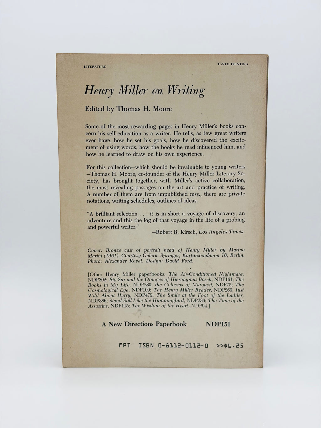 Henry Miller on Writing