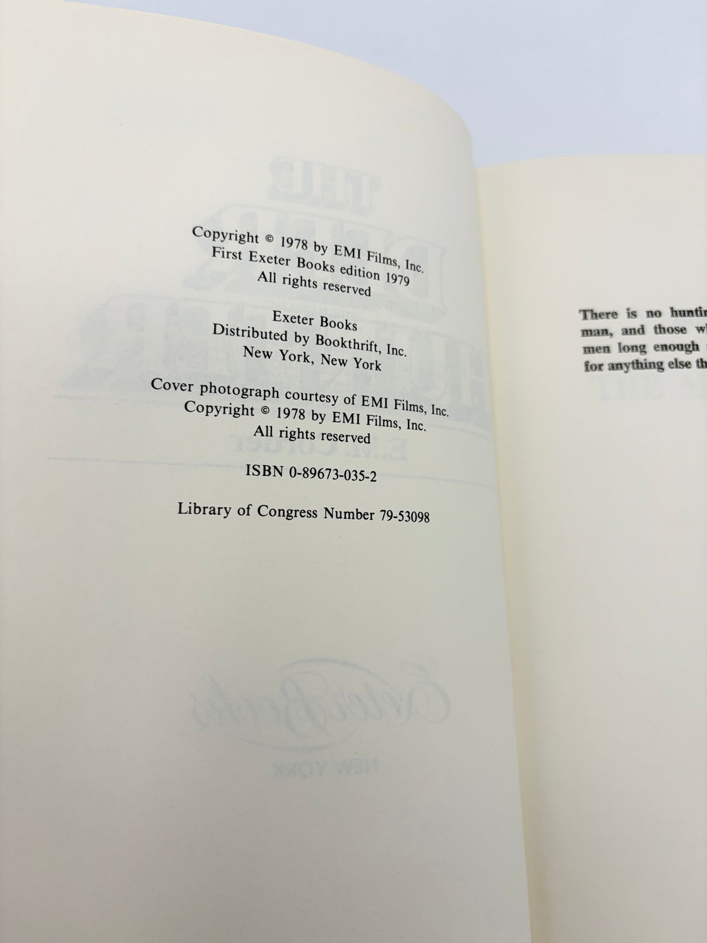 The Deer Hunter by E.M. Corder based on the screenplay by Deric Washburn