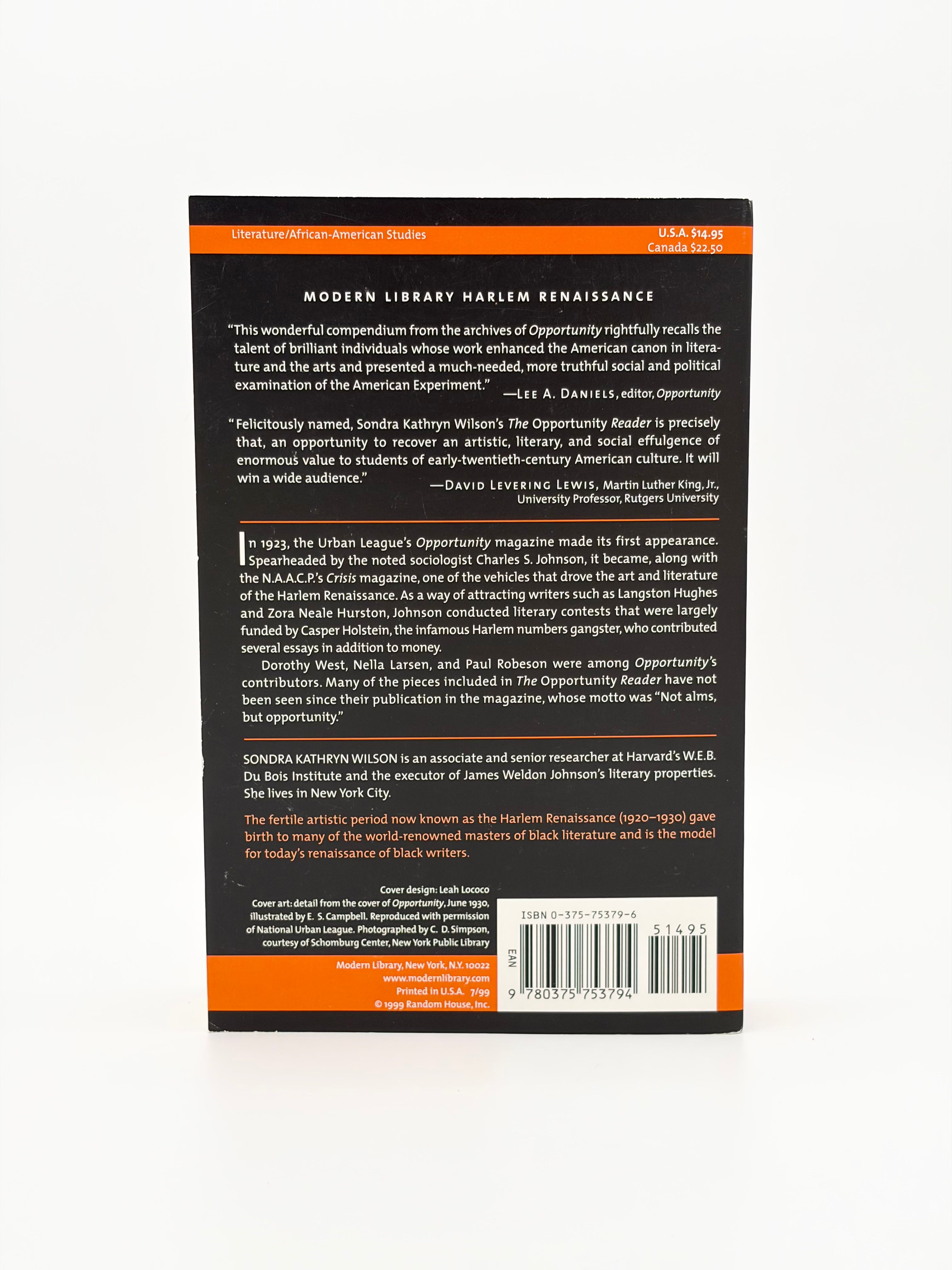 Modern Library's Harlem Renaissance Readers edited by Sondra Kathryn Wilson