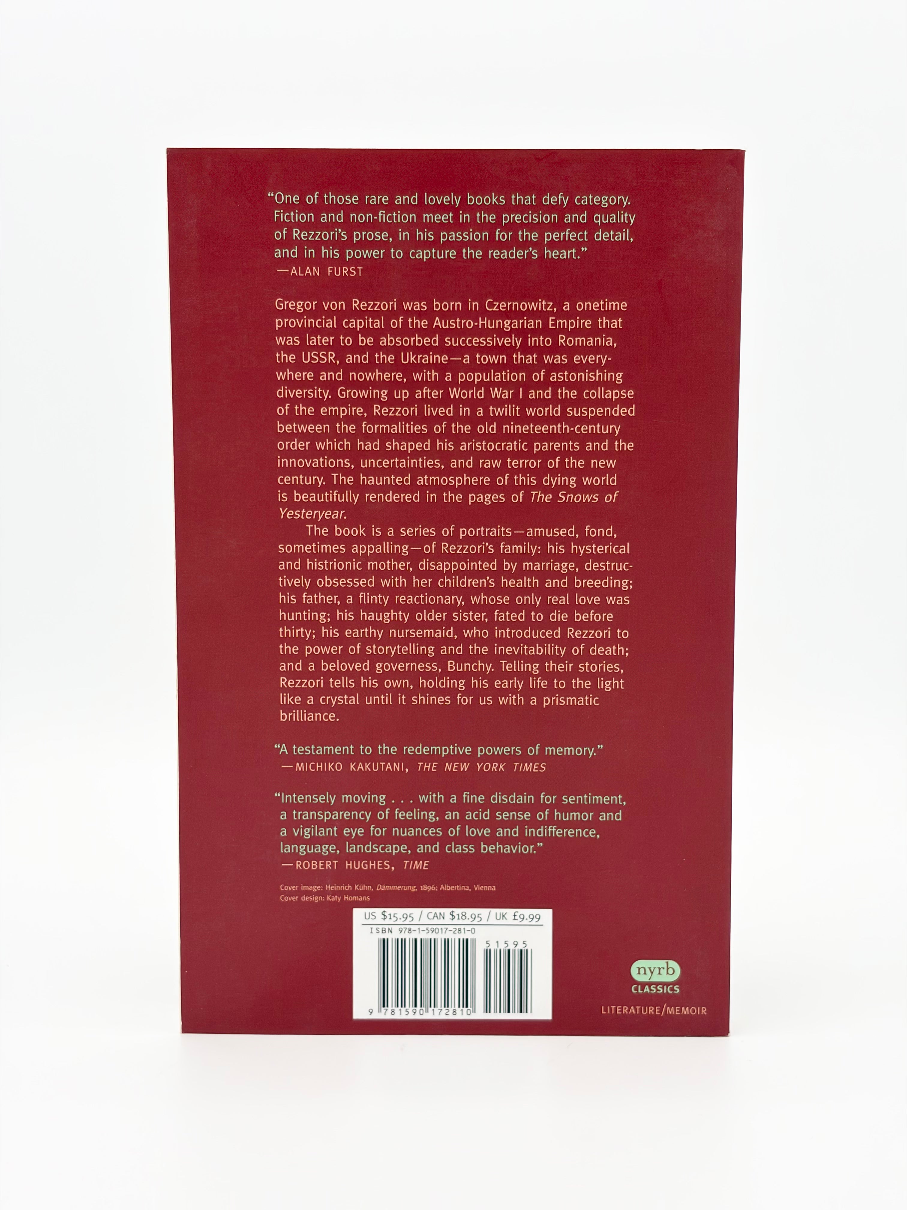 The Snows of Yesteryear by Gregor Von Rezzori - NYRB Classics