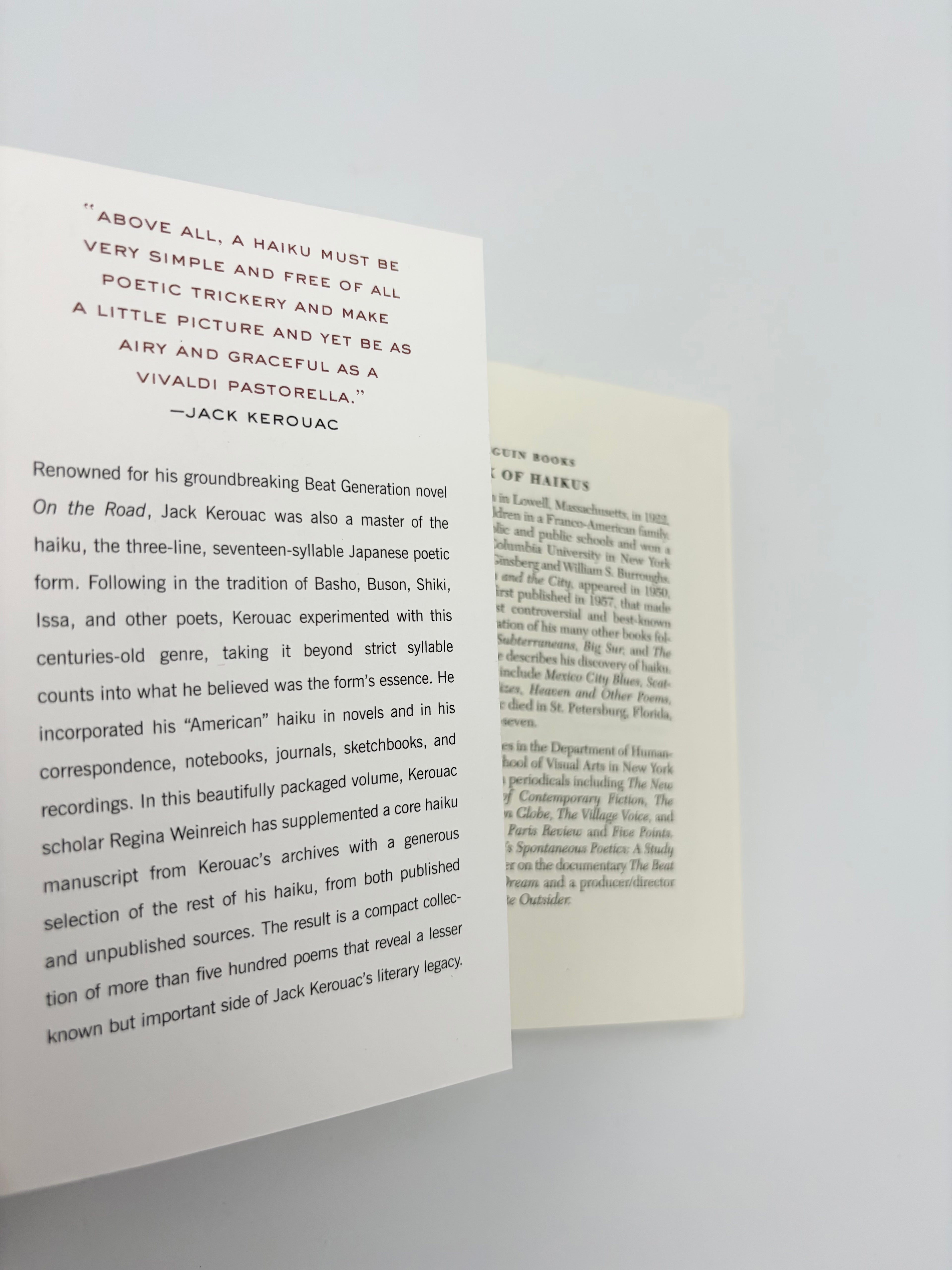 Jack Kerouac - Book of Haikus edited by Regina Weinreich
