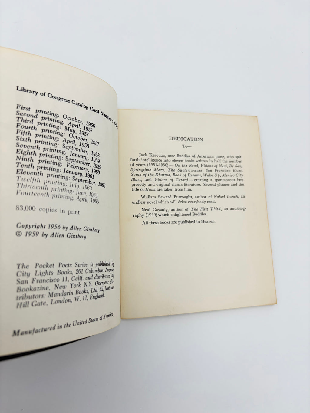 Howl and Other Poems by Allen Ginsberg - The Pocket Poets Series Number Four