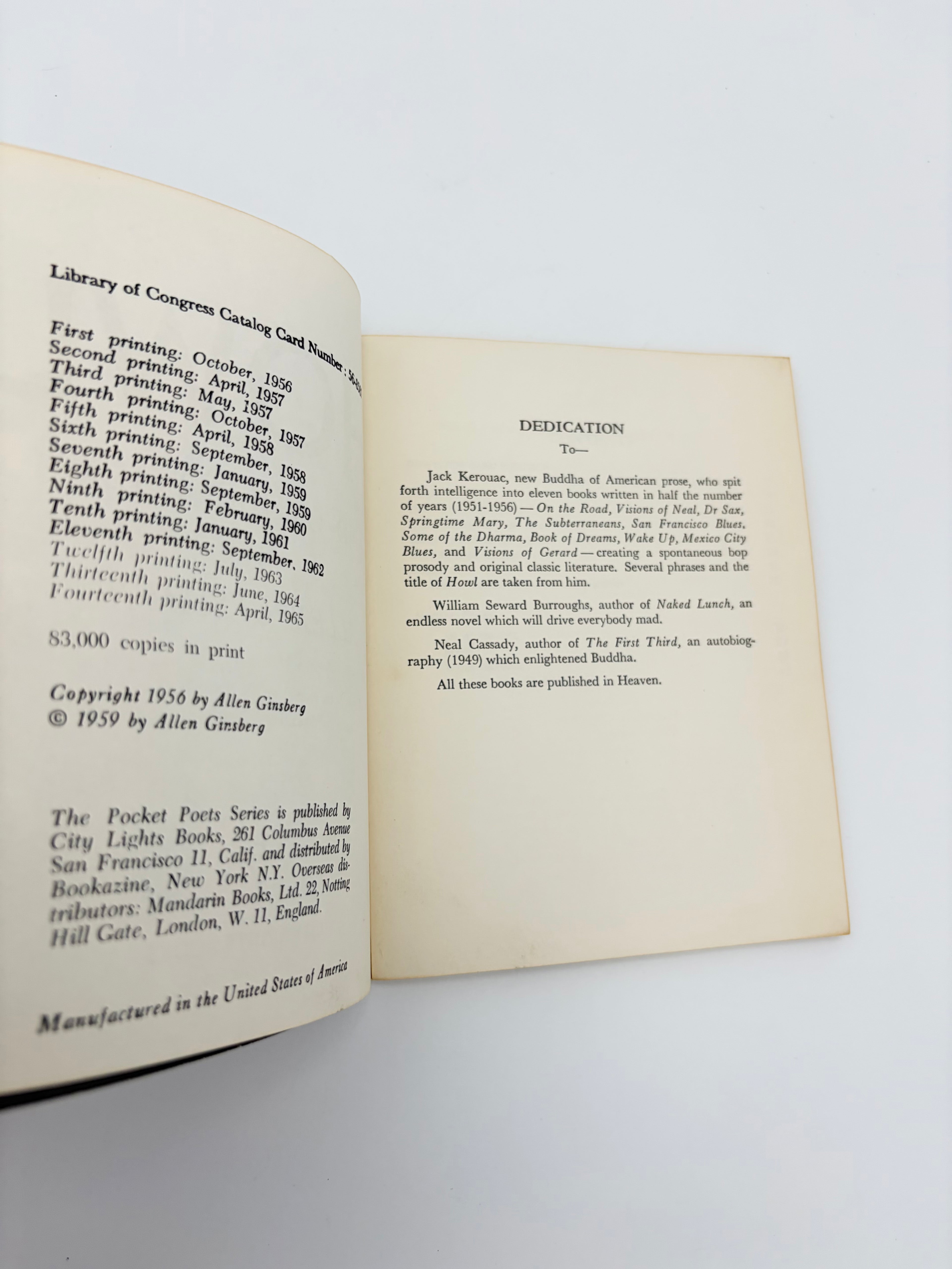 Howl and Other Poems by Allen Ginsberg - The Pocket Poets Series Number Four