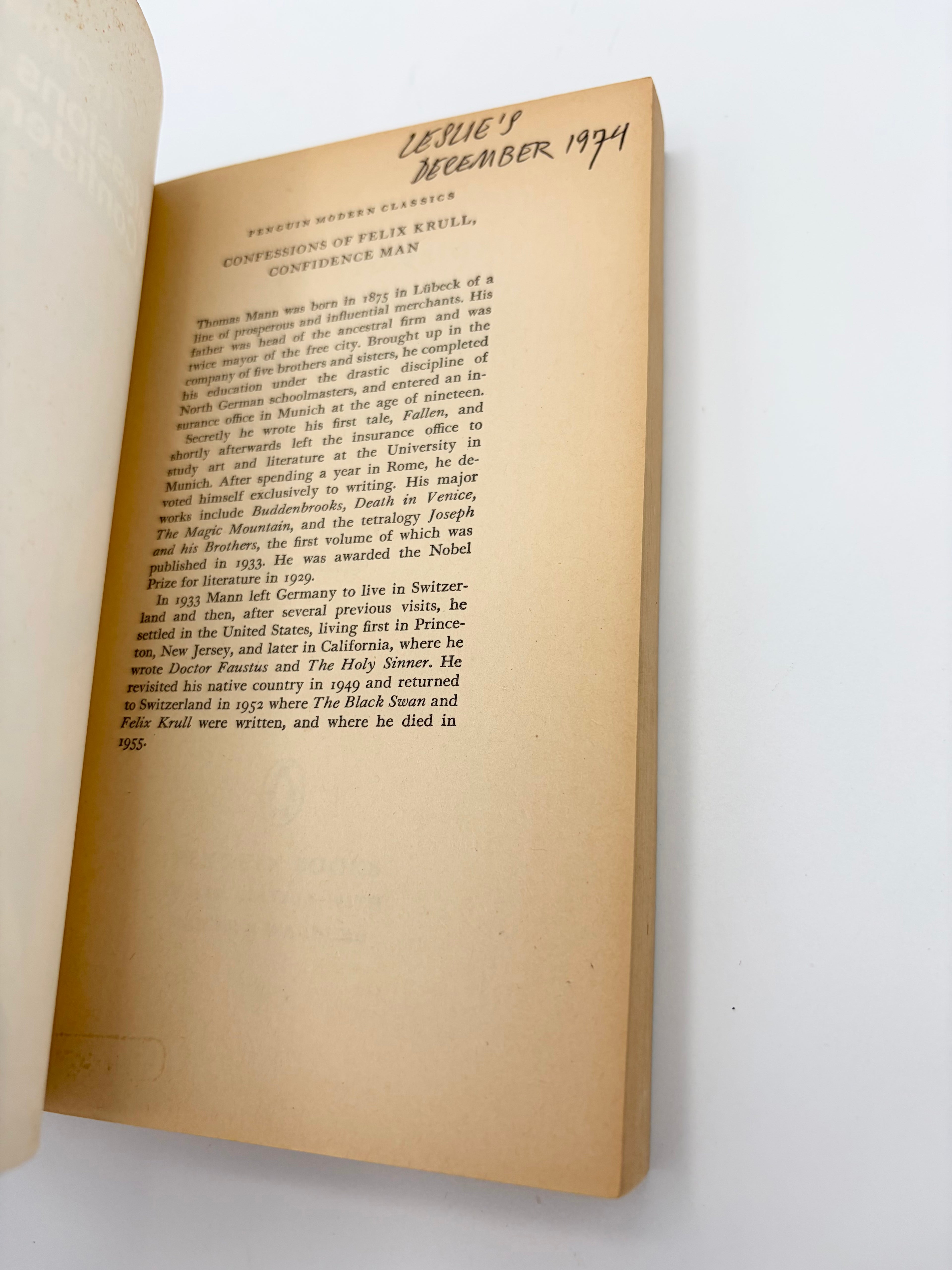 Confessions of Felix Krull, Confidence Man by Thomas Mann