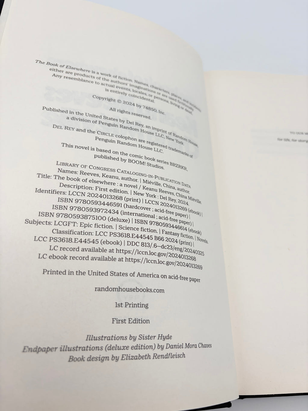 The Book of Elsewhere by Keanu Reeves and China Miéville