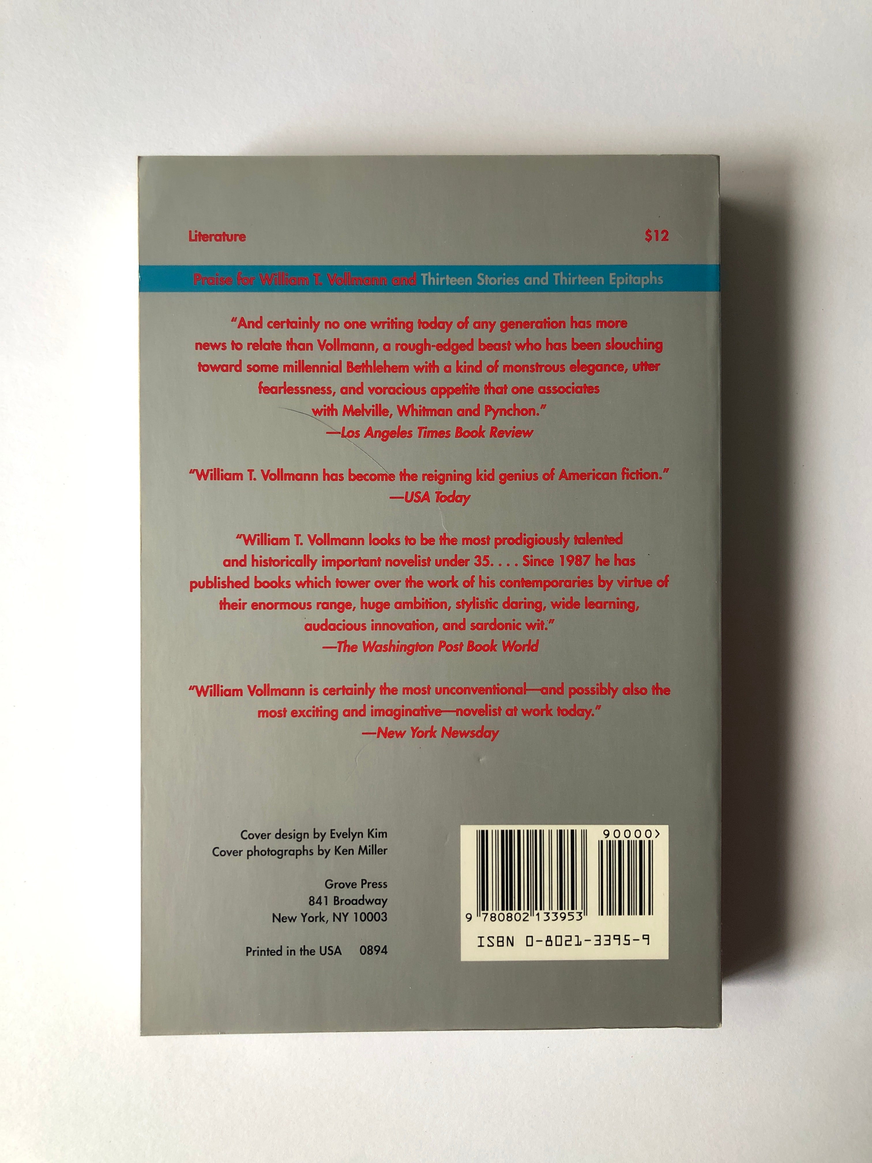 13 Stories & 13 Epitaphs by William T. Vollmann