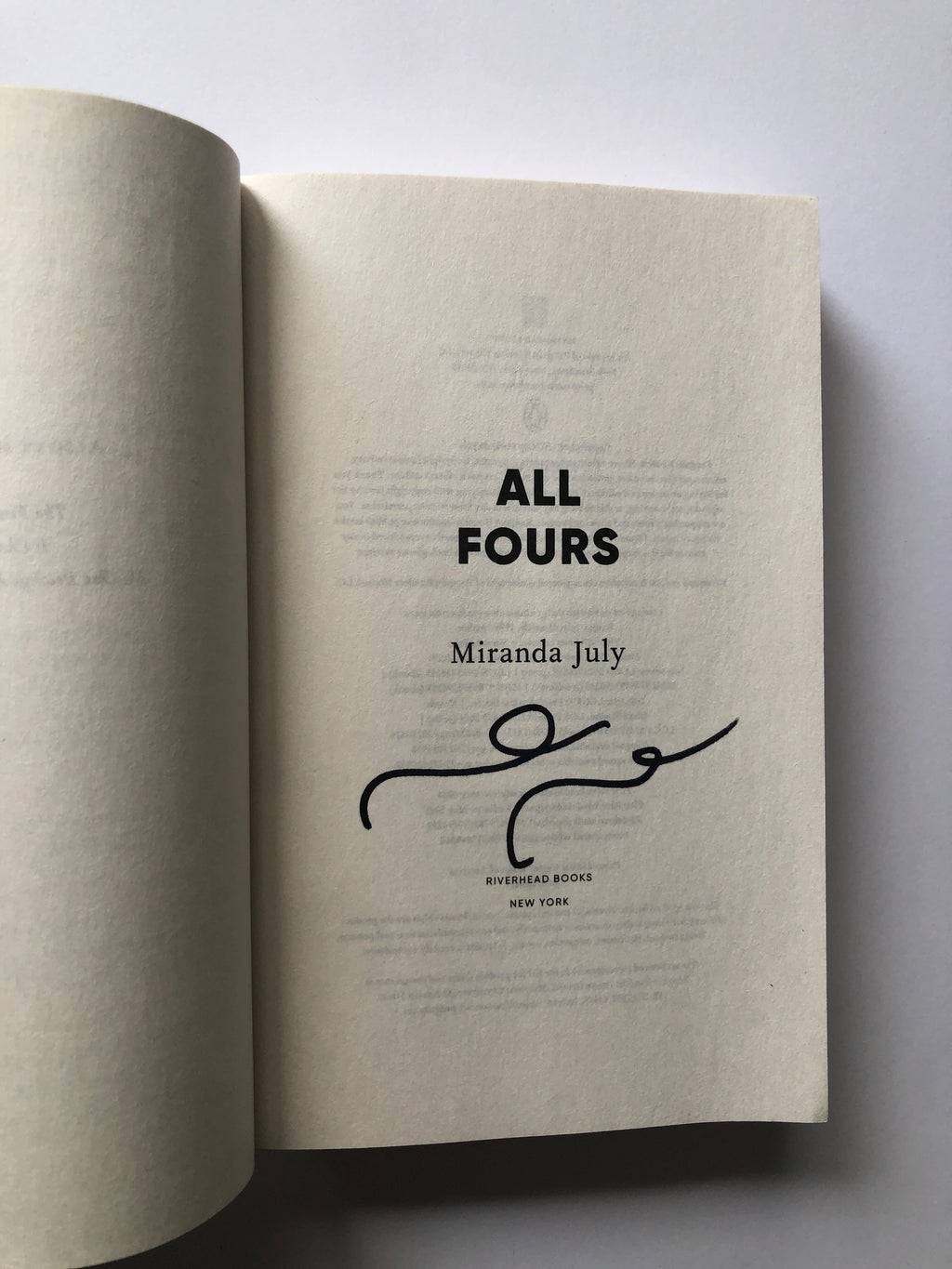 All Fours by Miranda July (Signed)