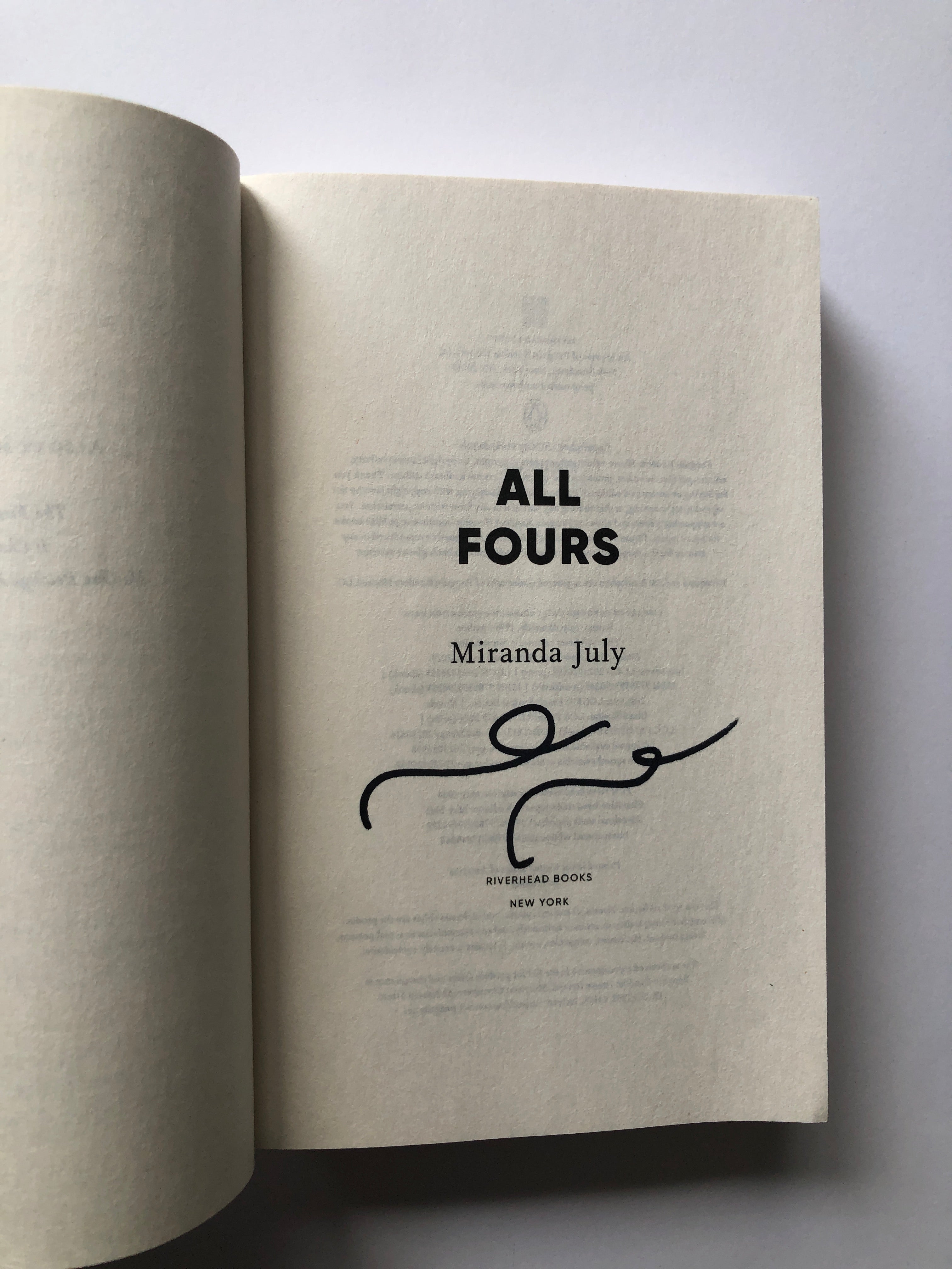 All Fours by Miranda July (Signed)