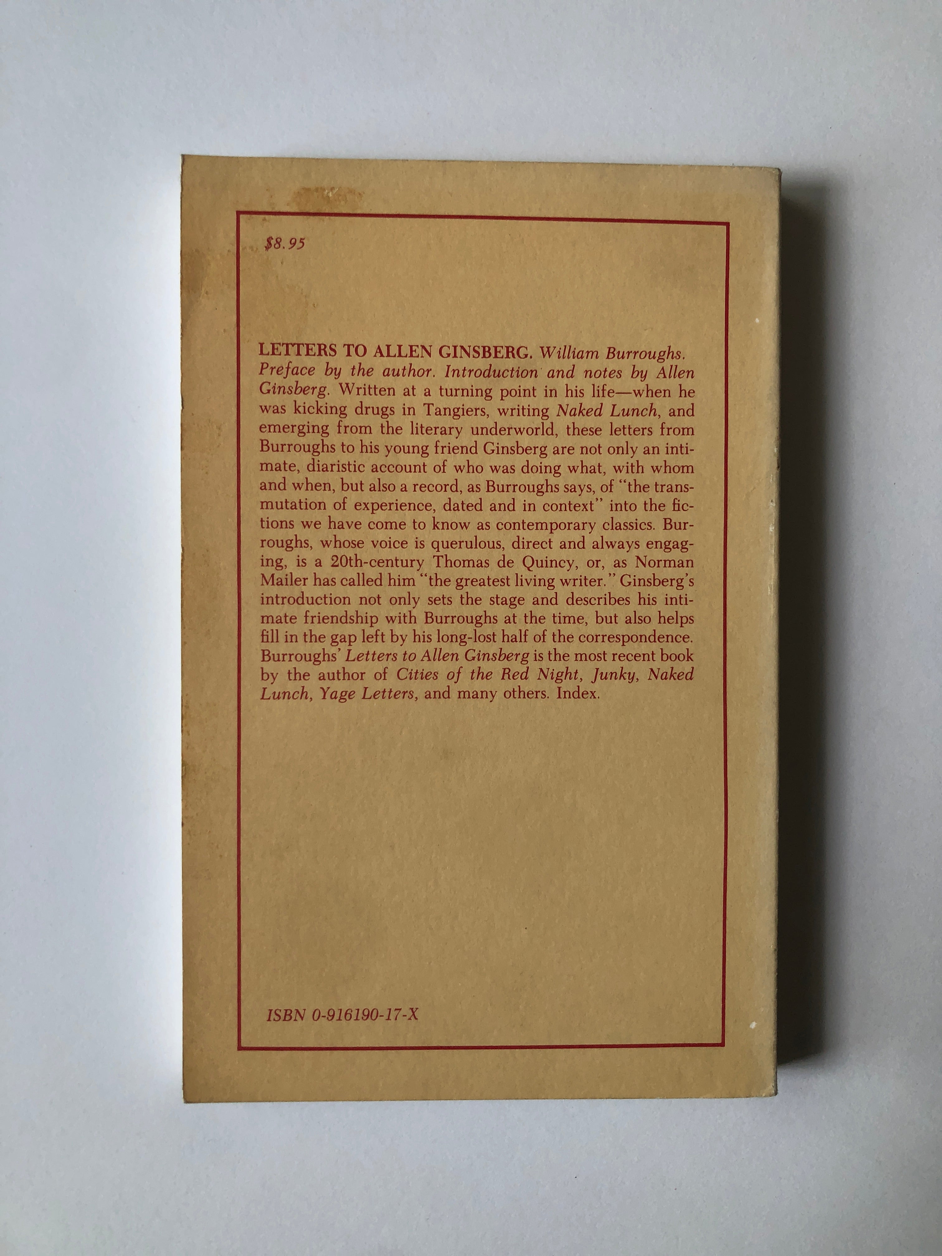 Letters to Allen Ginsberg 1953-1957 by William Burroughs