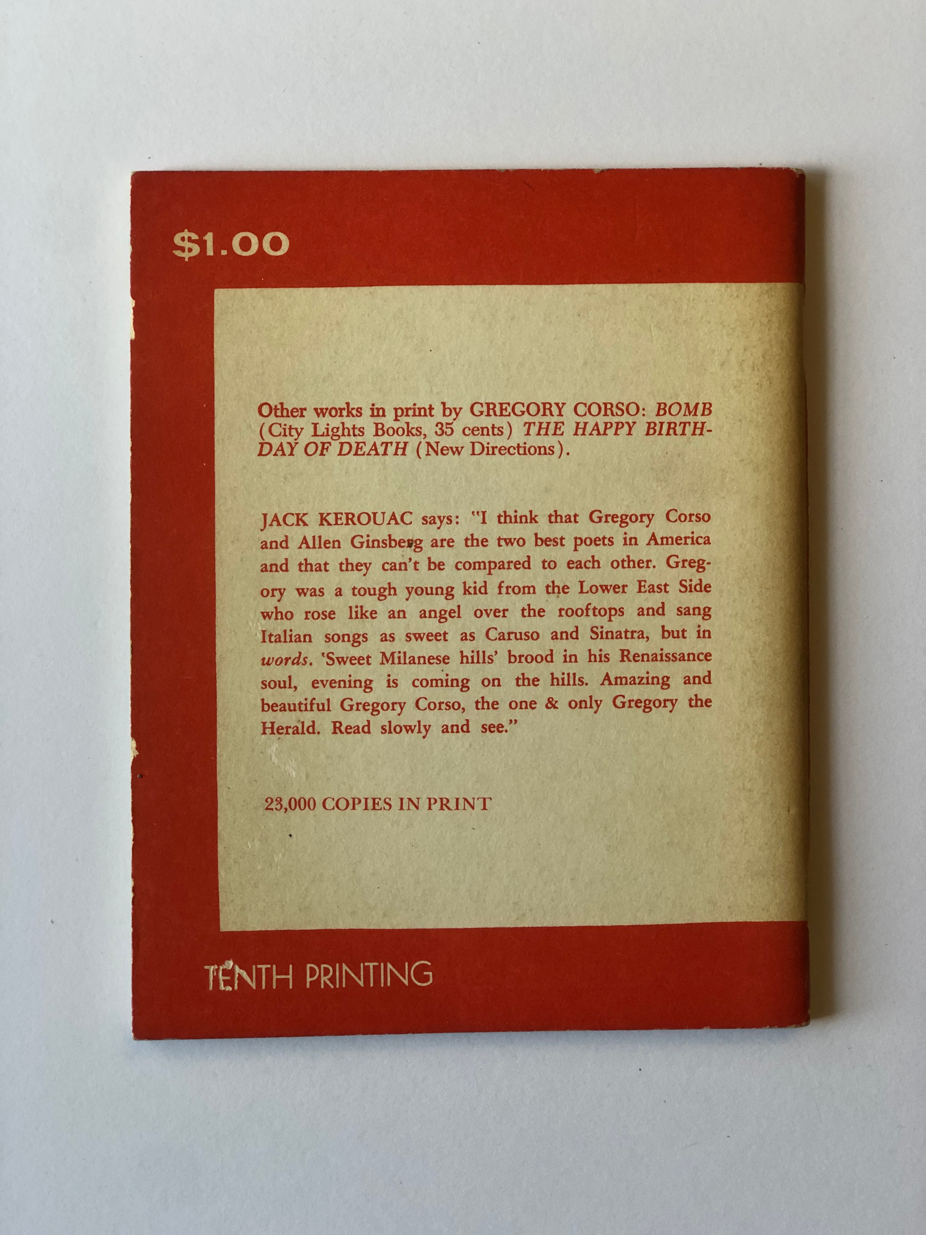 Gasoline by Gregory Corso - City Lights Pocket Poet Series