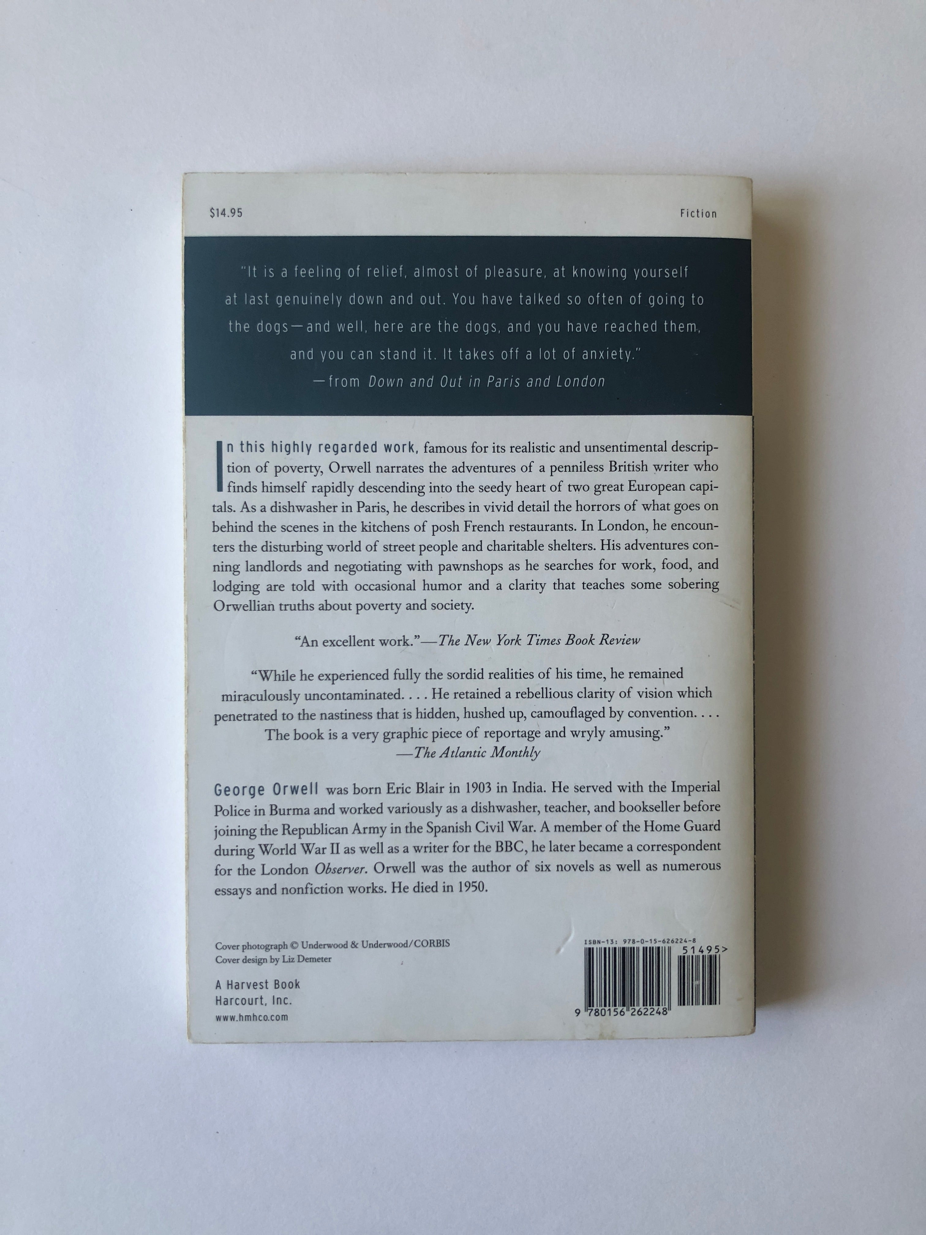 Down and Out in Paris and London by George Orwell