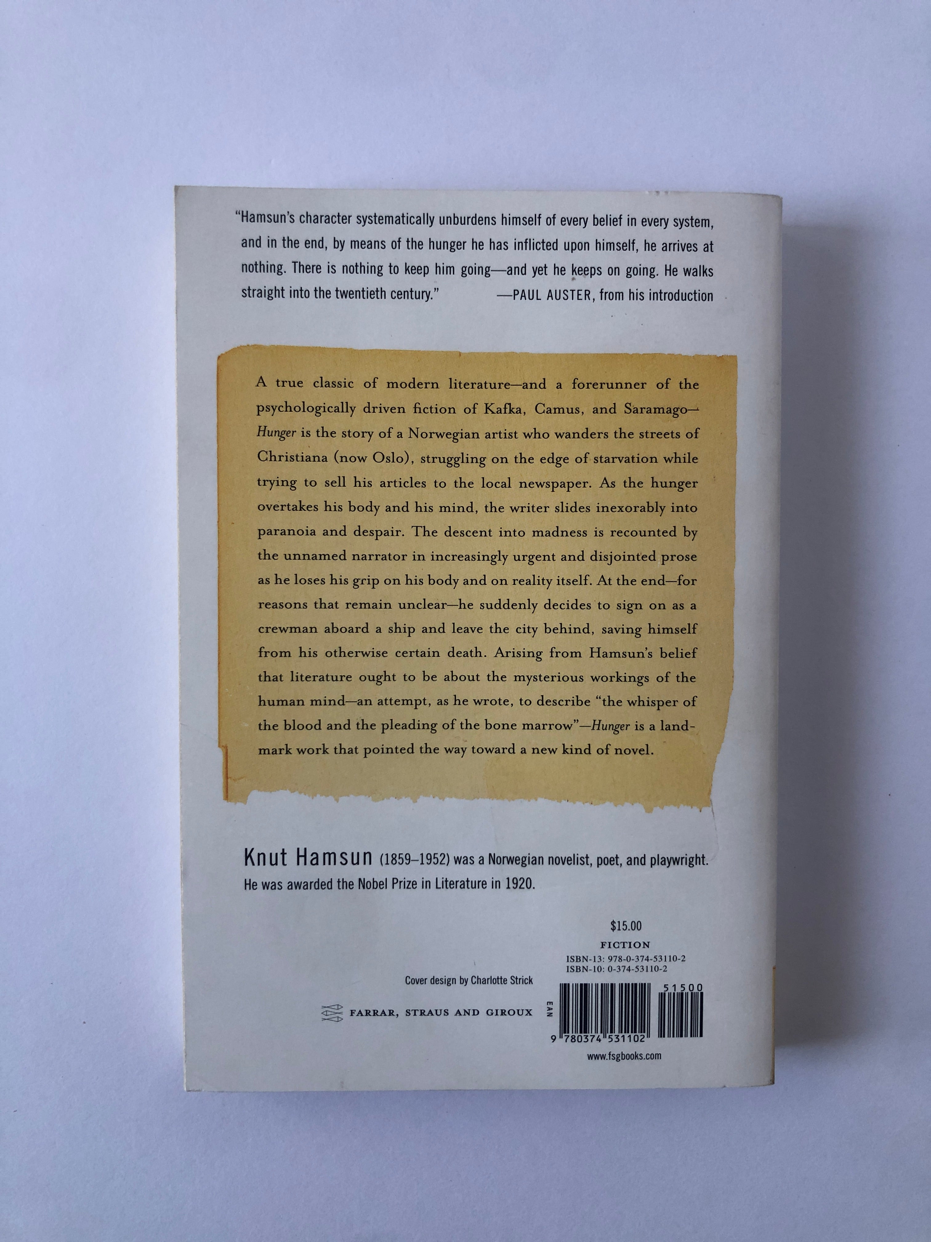 Hunger by Knut Hamsun