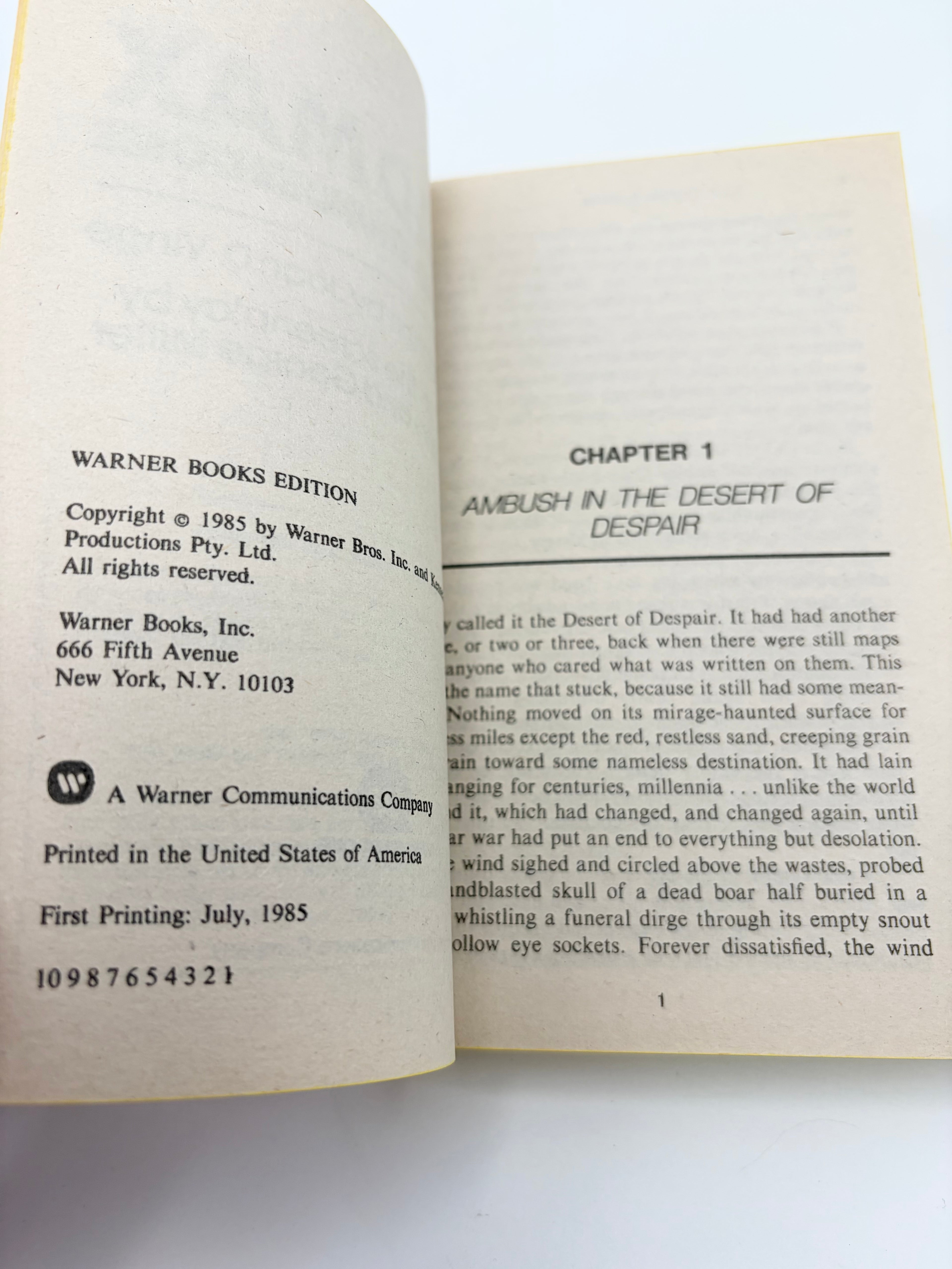 Mad Max - Beyond Thunderdome based on a screenplay by Terry Hayes and George Miller, novelization by Joan D. Vinge