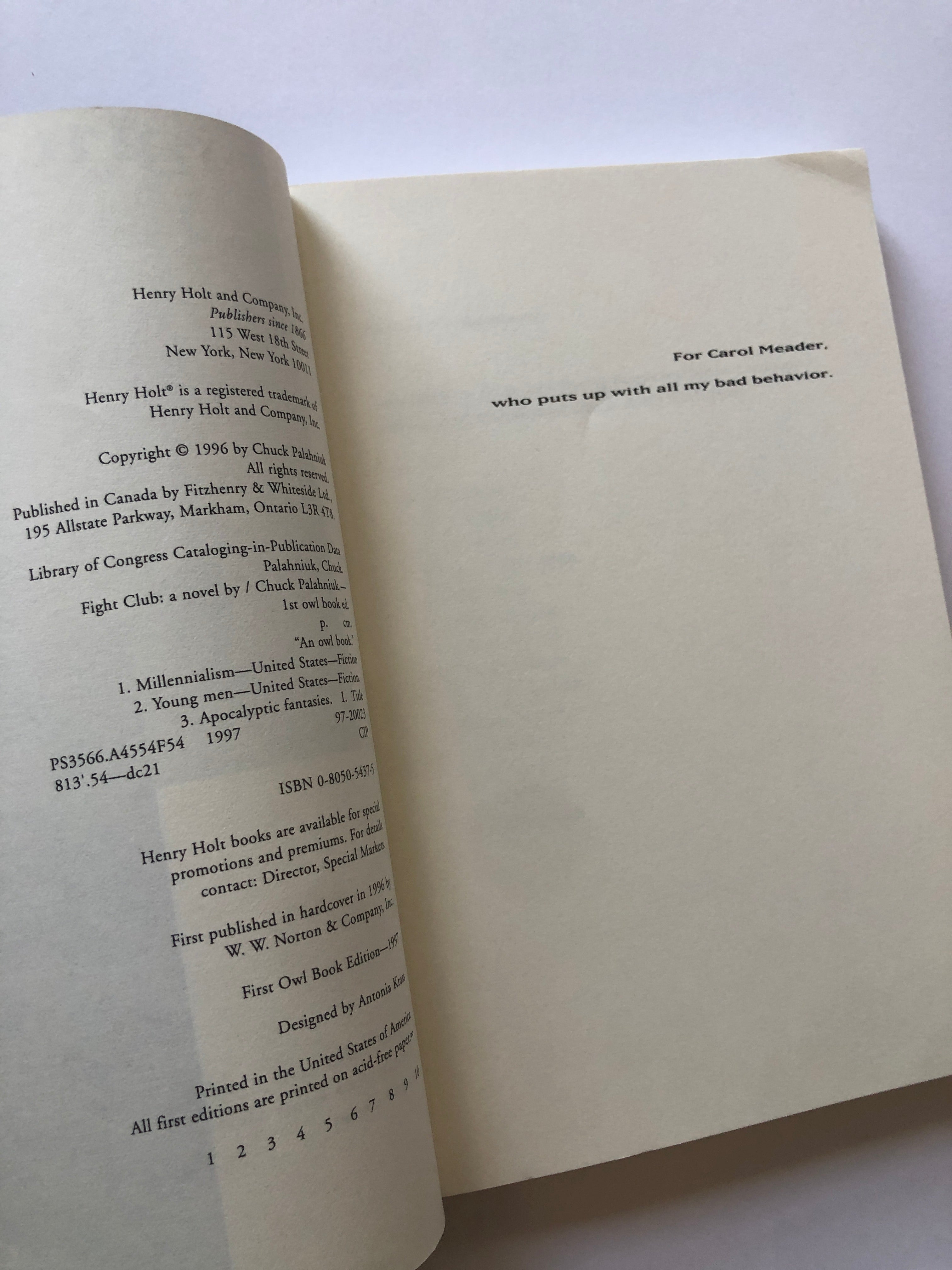 Fight Club by Chuck Palahniuk