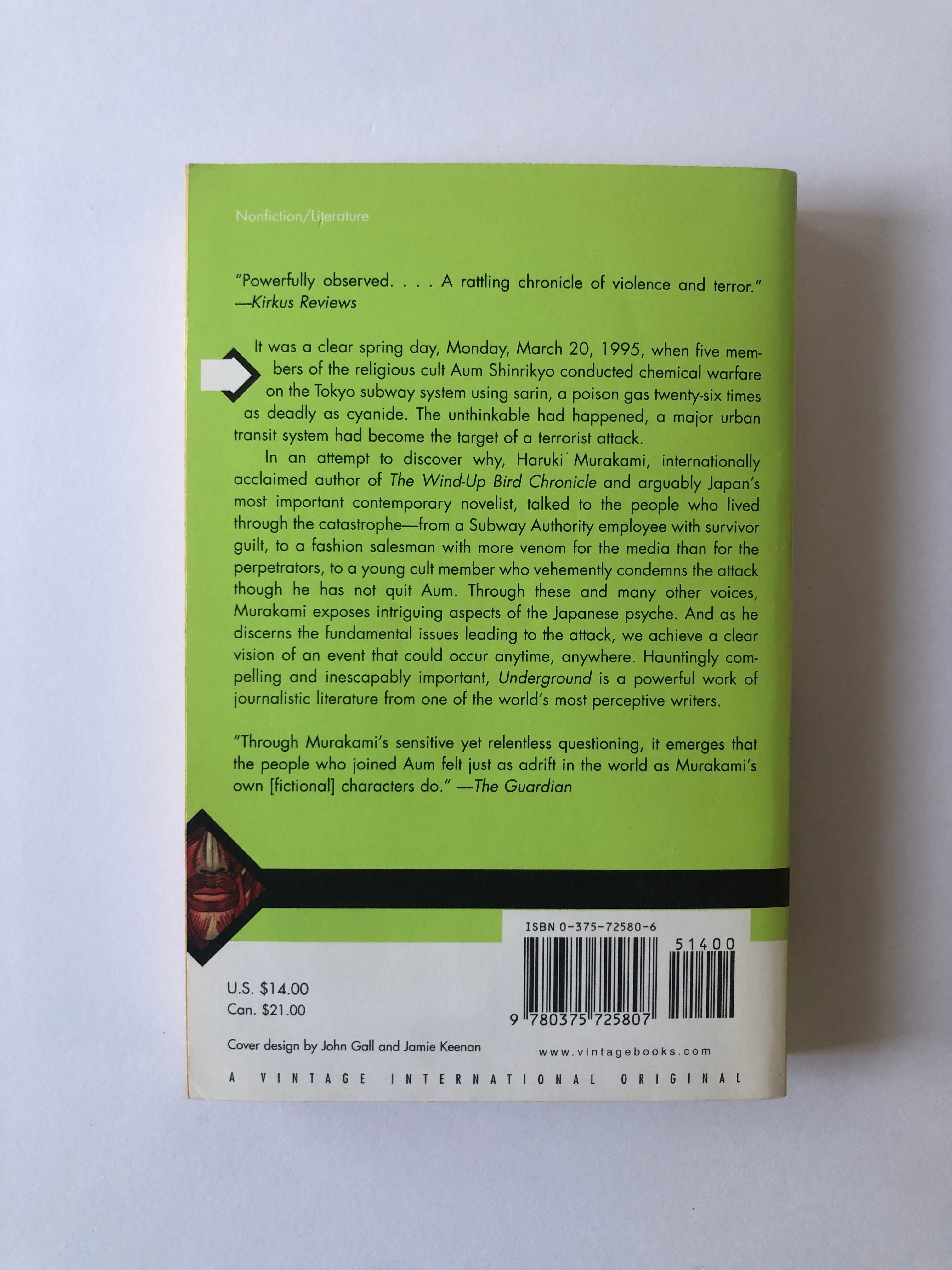 Underground - The Tokyo Gas Attack and the Japanese Psyche by Haruki Murakami